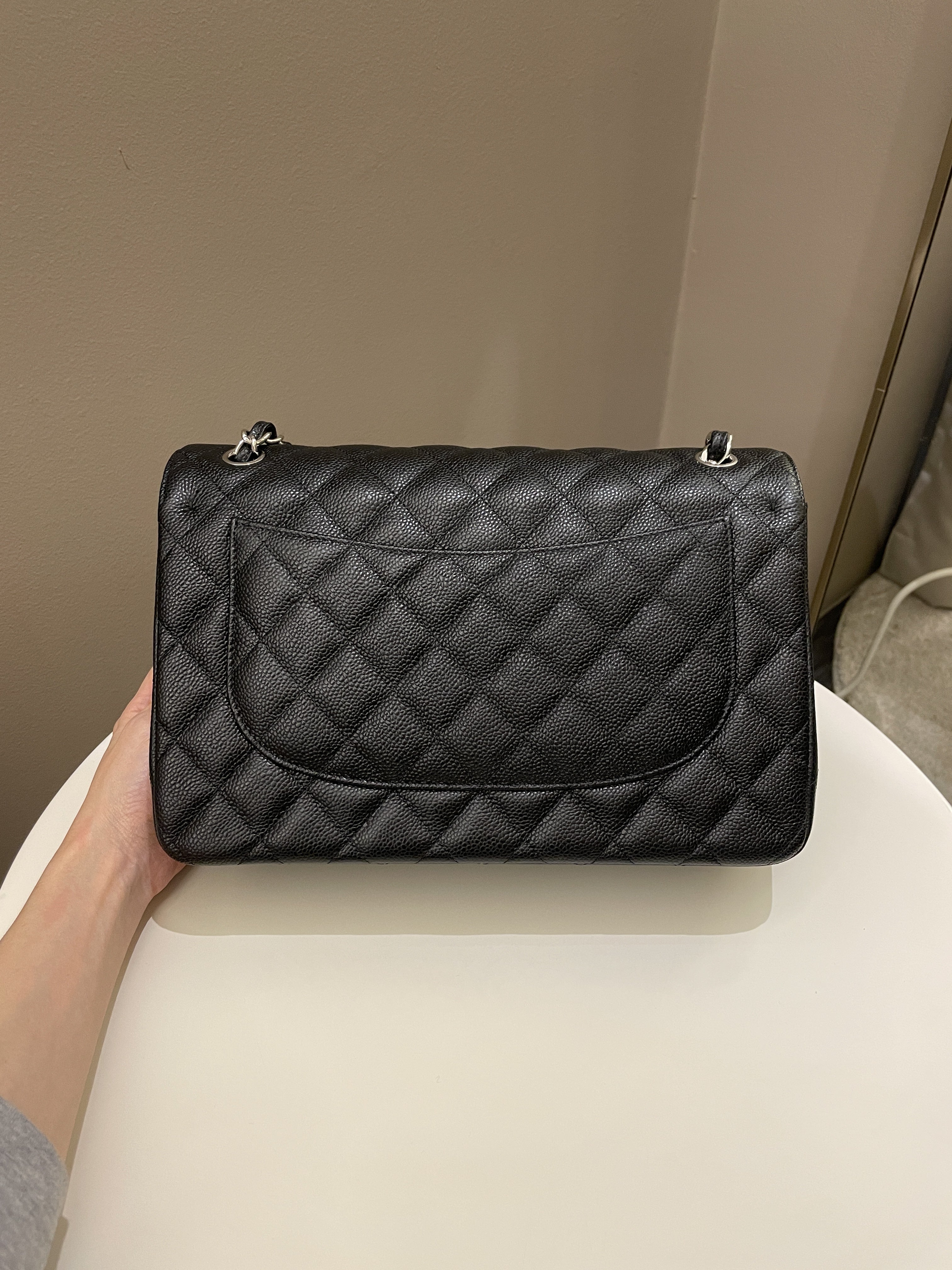 Chanel Classic Quilted Jumbo Double Flap Black Caviar