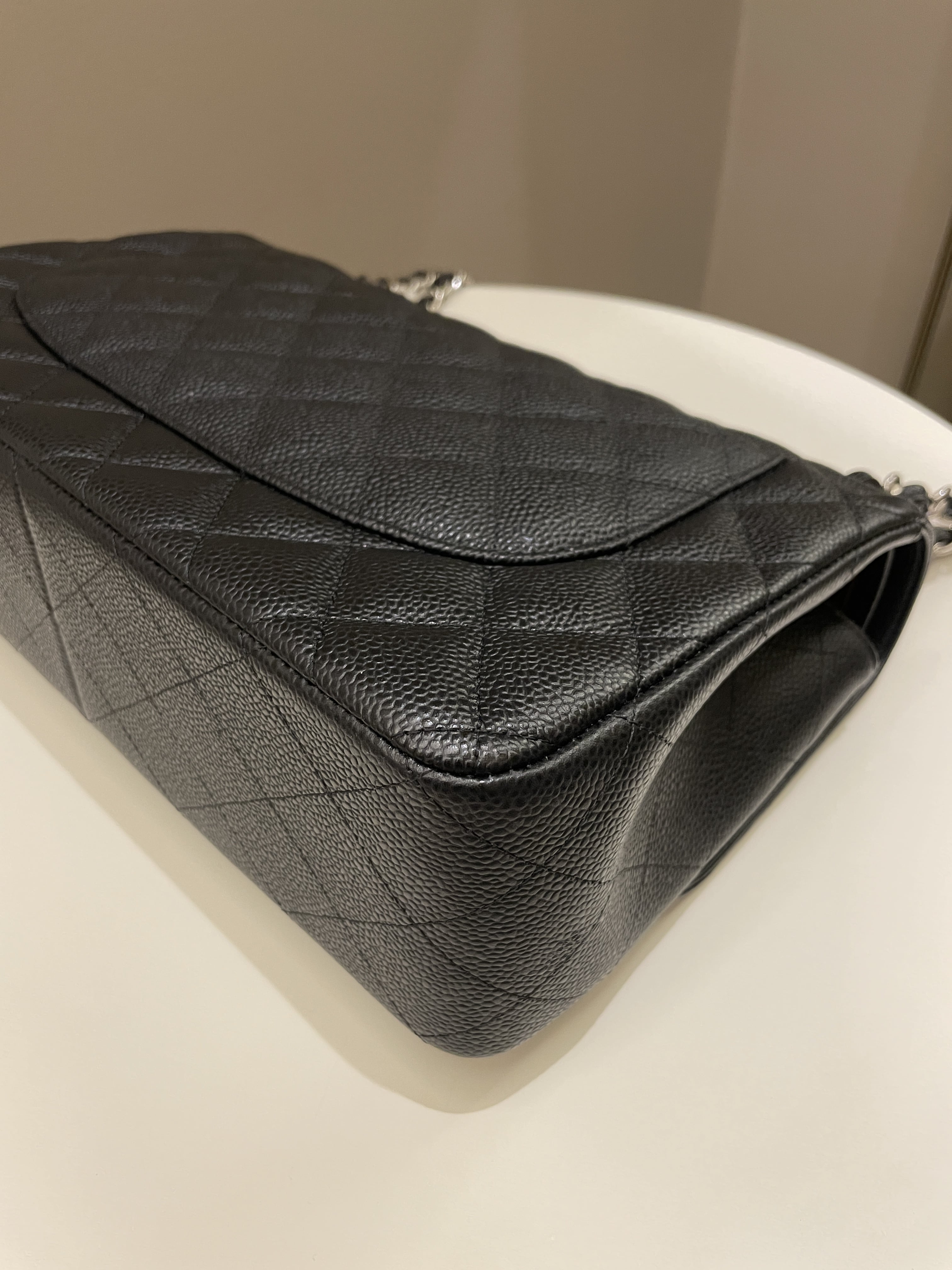 Chanel Classic Quilted Jumbo Double Flap Black Caviar