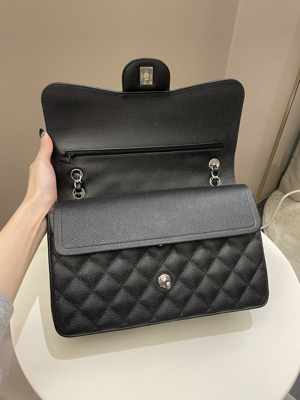 Chanel Classic Quilted Jumbo Double Flap Black Caviar