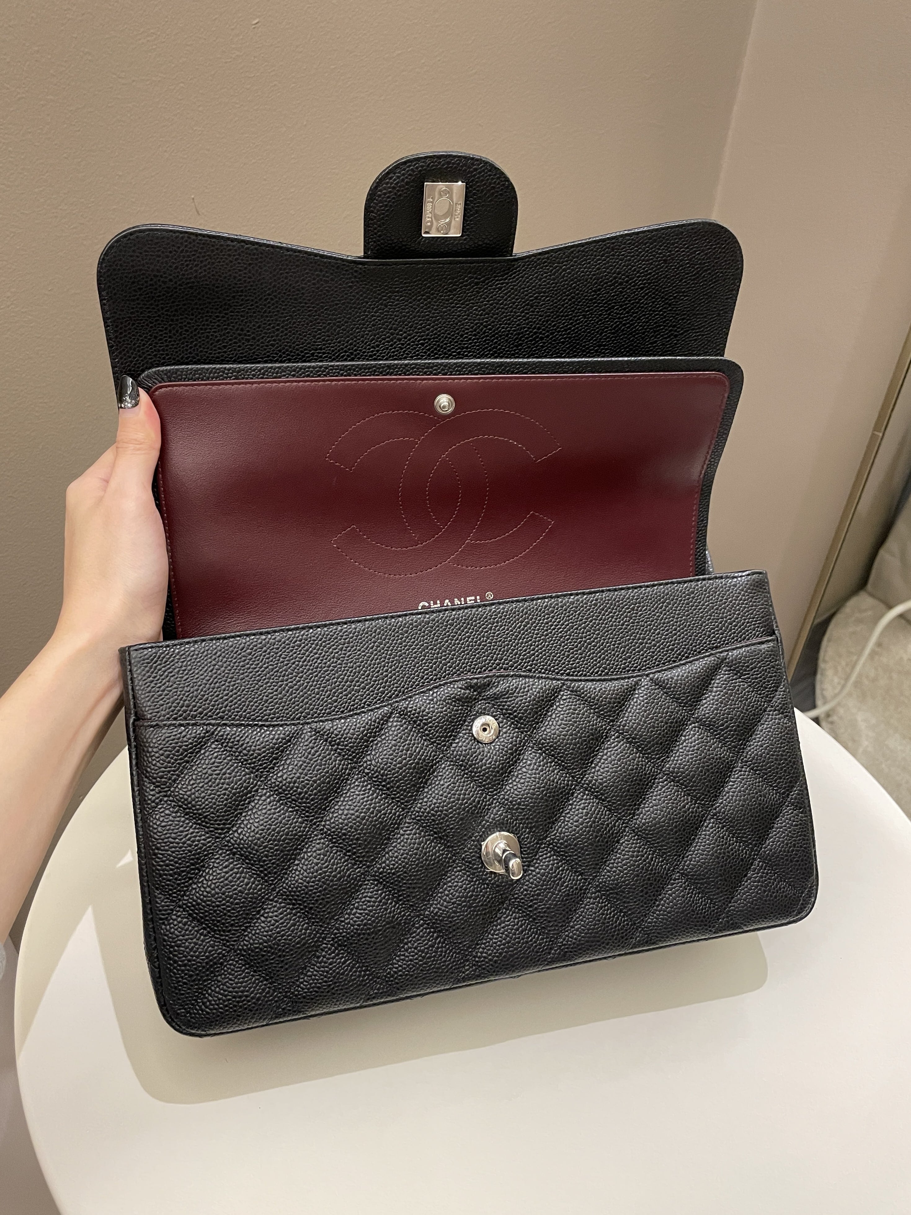 Chanel Classic Quilted Jumbo Double Flap Black Caviar