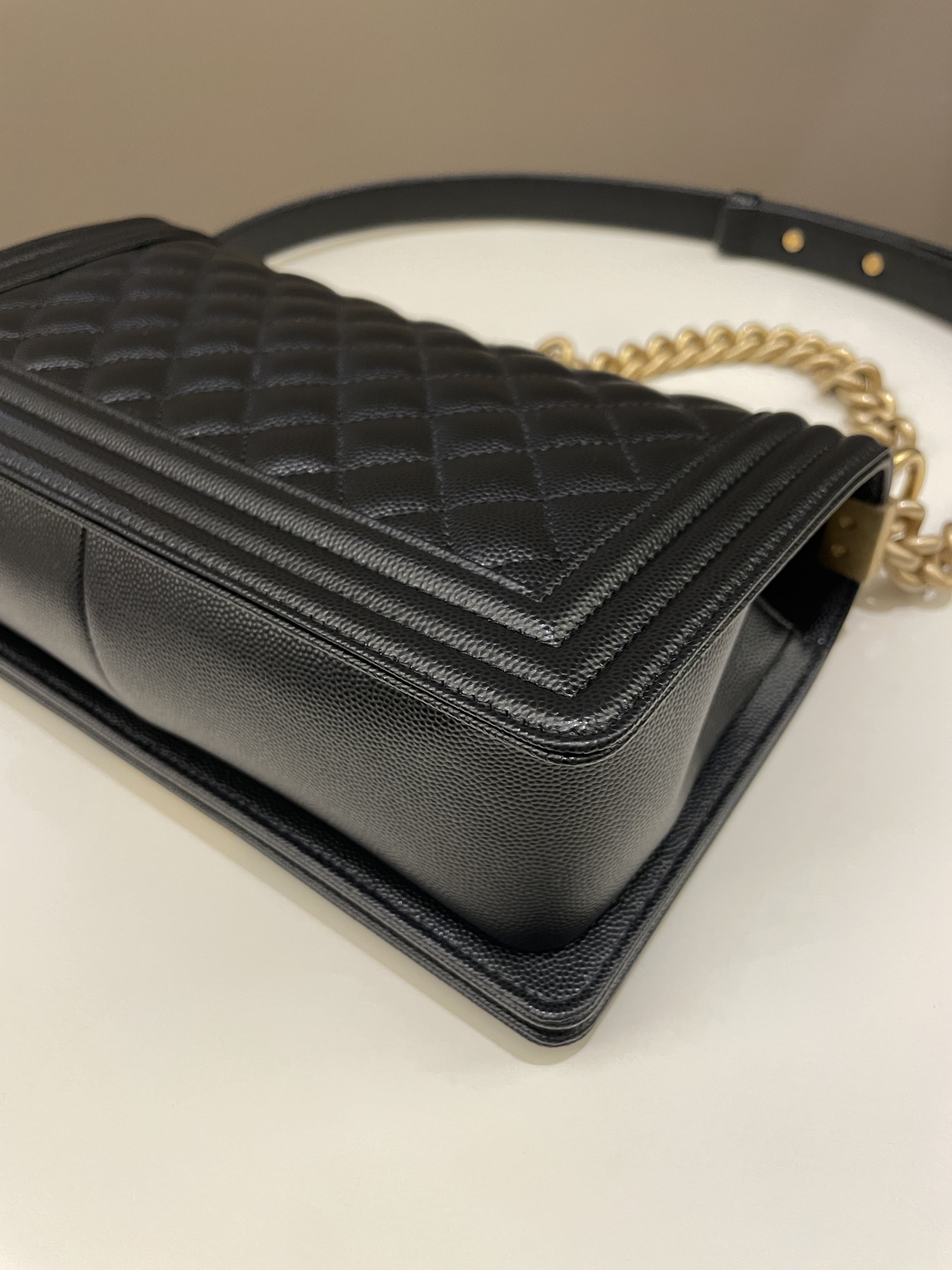 Chanel Quilted Boy Old Medium Black Caviar
