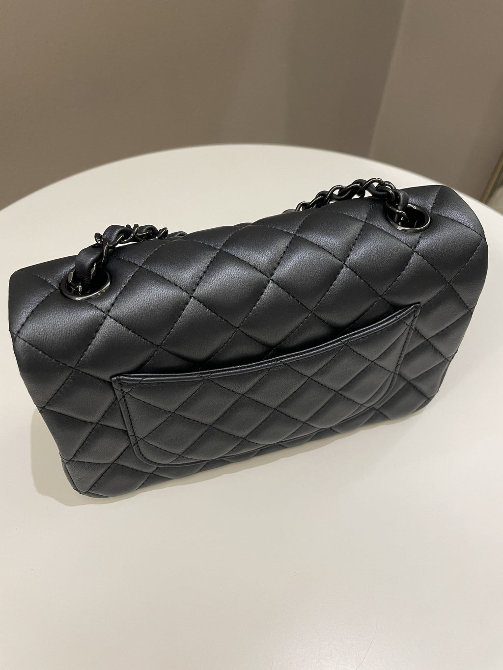 Chanel 23B Classic Quilted So Black Mini Rectangular Black Lambskin