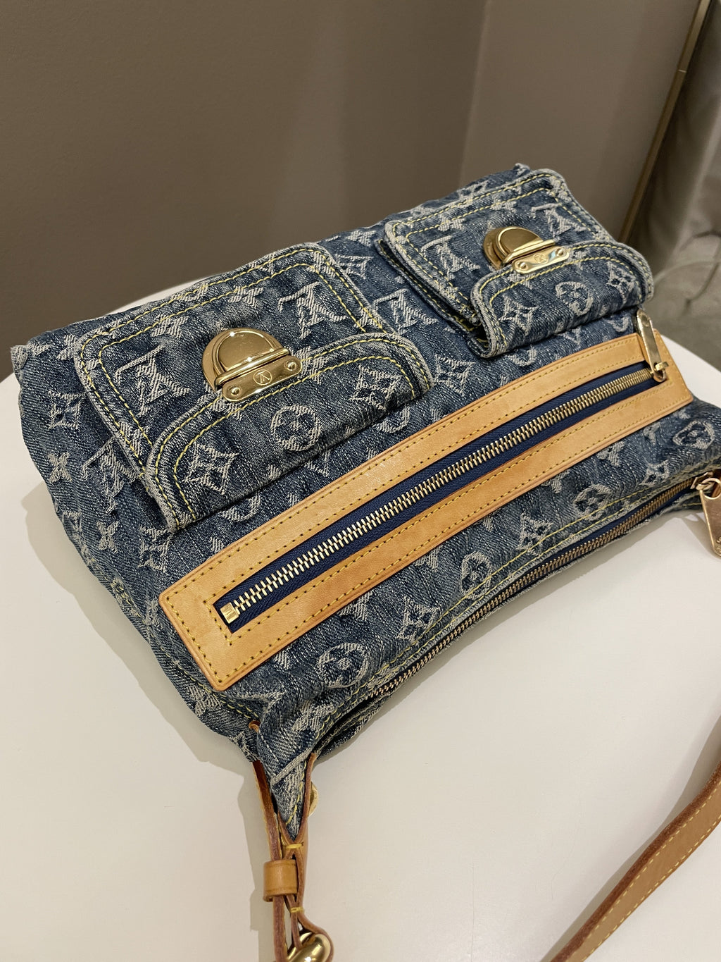Louis Vuitton Baggy Denim Bag Denim Monogram
