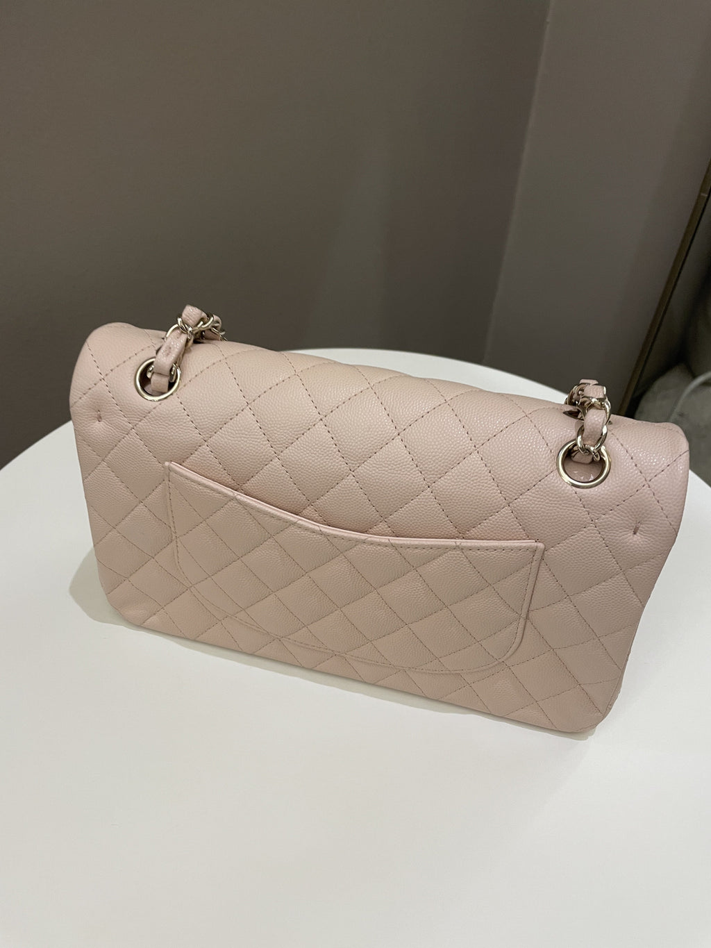 Chanel Classic Quilted Medium Double Flap Beige Caviar