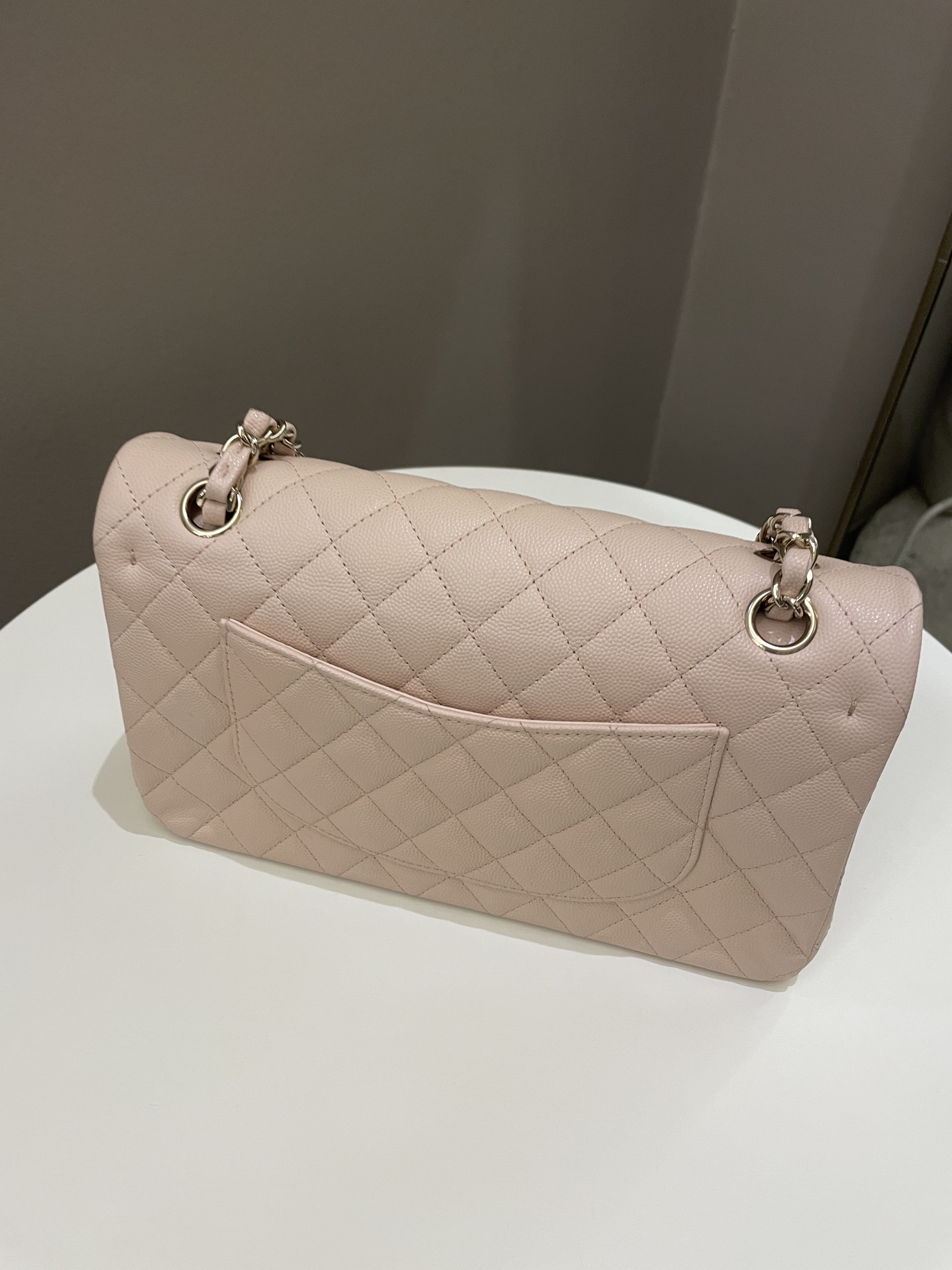 Chanel Classic Quilted Medium Double Flap Beige Caviar