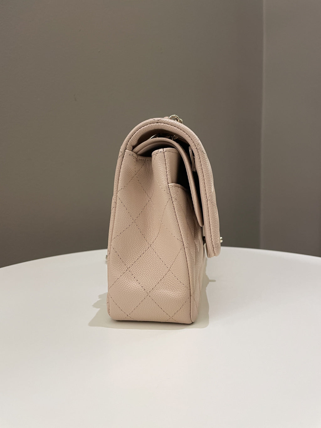 Chanel Classic Quilted Medium Double Flap Beige Caviar