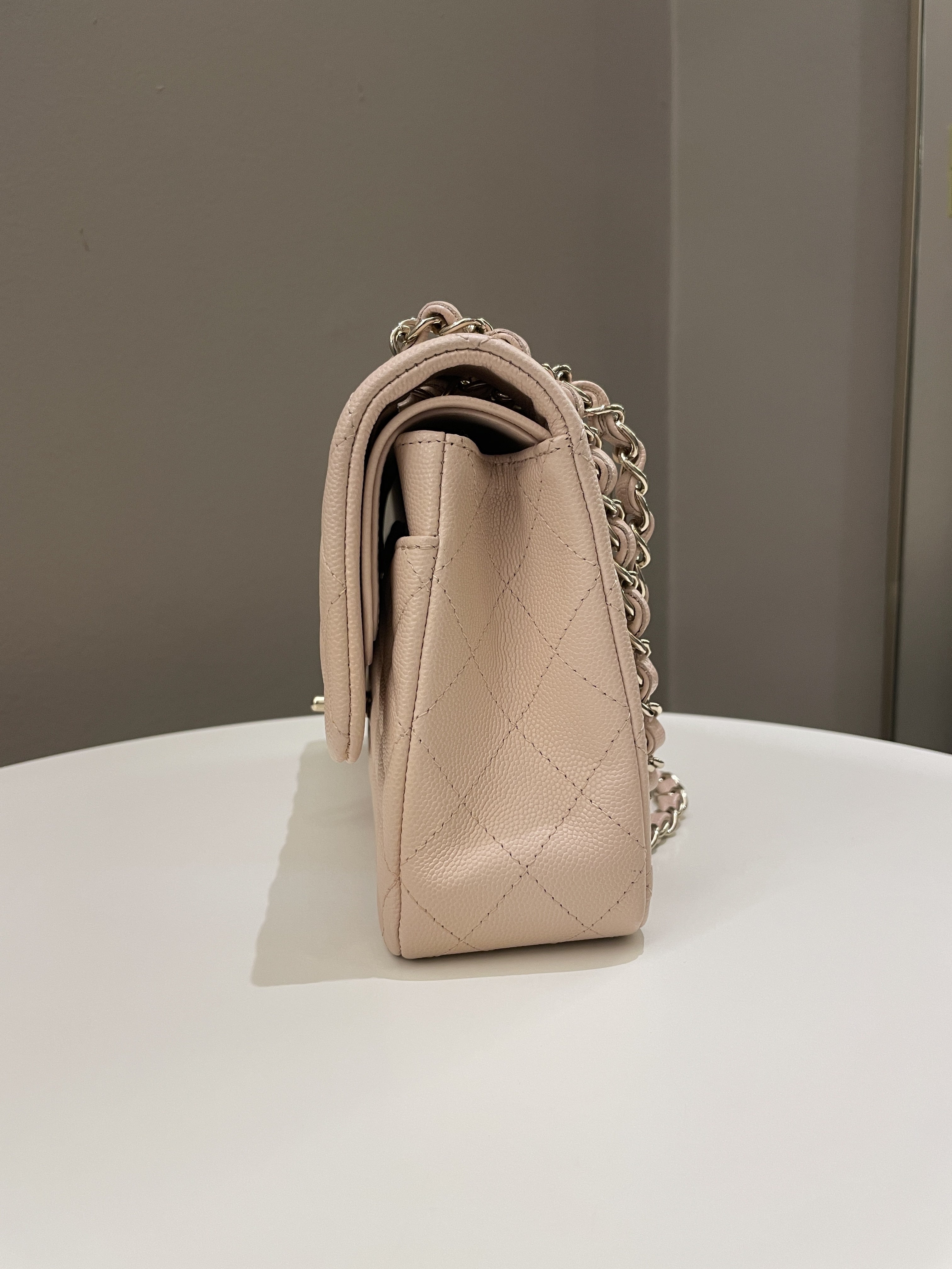 Chanel Classic Quilted Medium Double Flap Beige Caviar