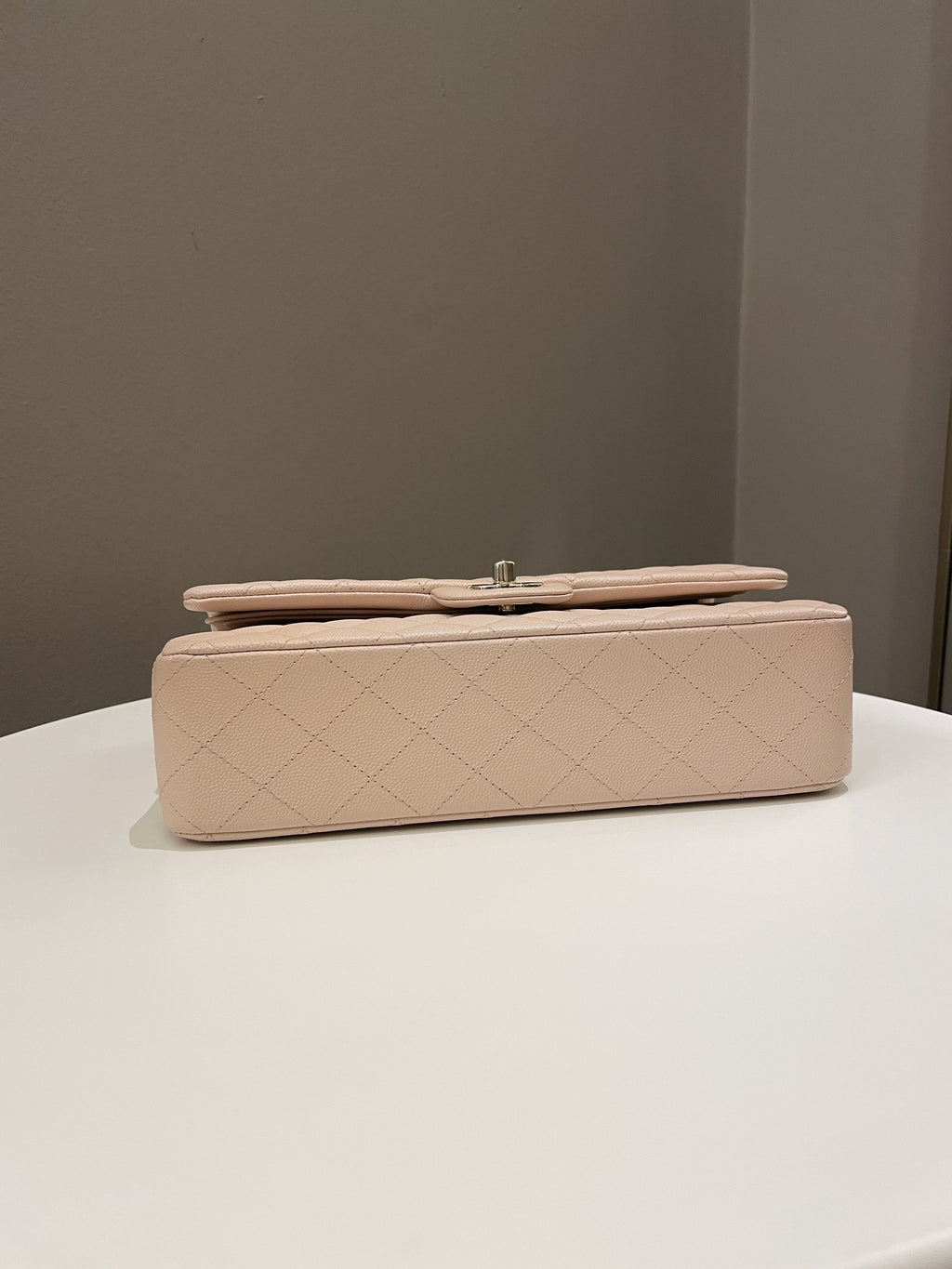 Chanel Classic Quilted Medium Double Flap Beige Caviar
