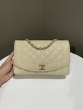 Chanel Vintage Quilted Diana Flap Bag Light Beige