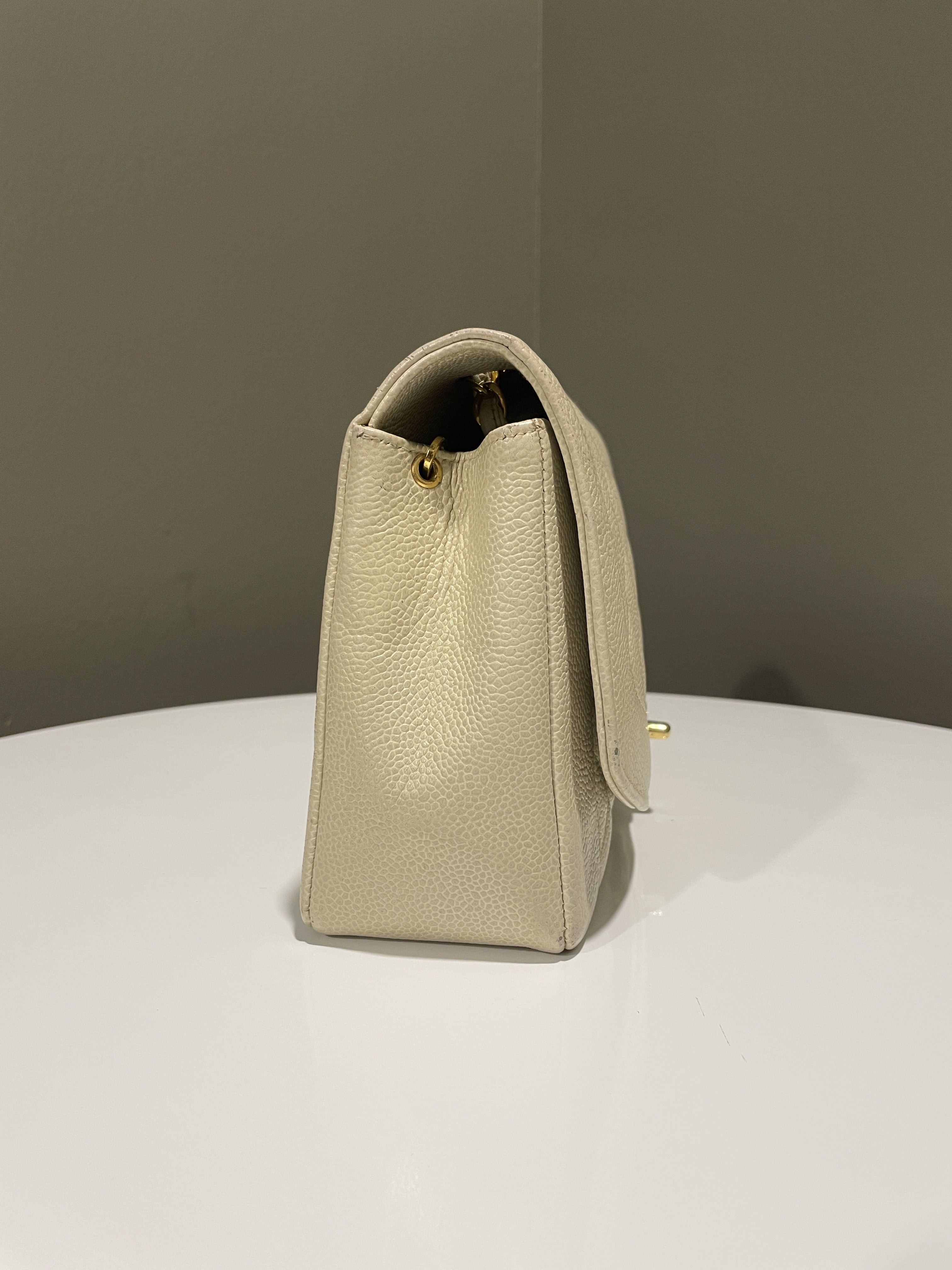 Chanel Vintage Quilted Diana Flap Bag Light Beige