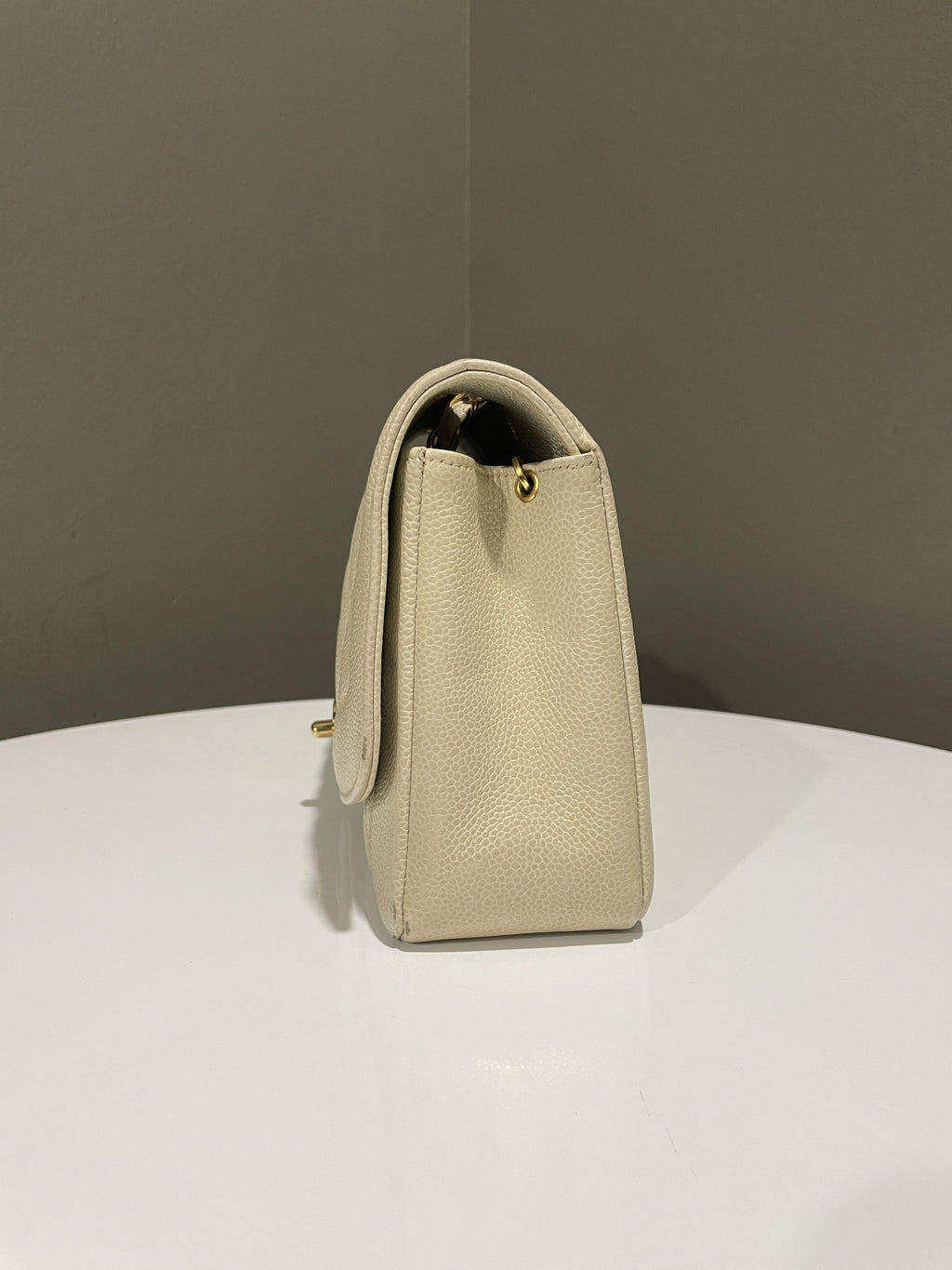 Chanel Vintage Quilted Diana Flap Bag Light Beige