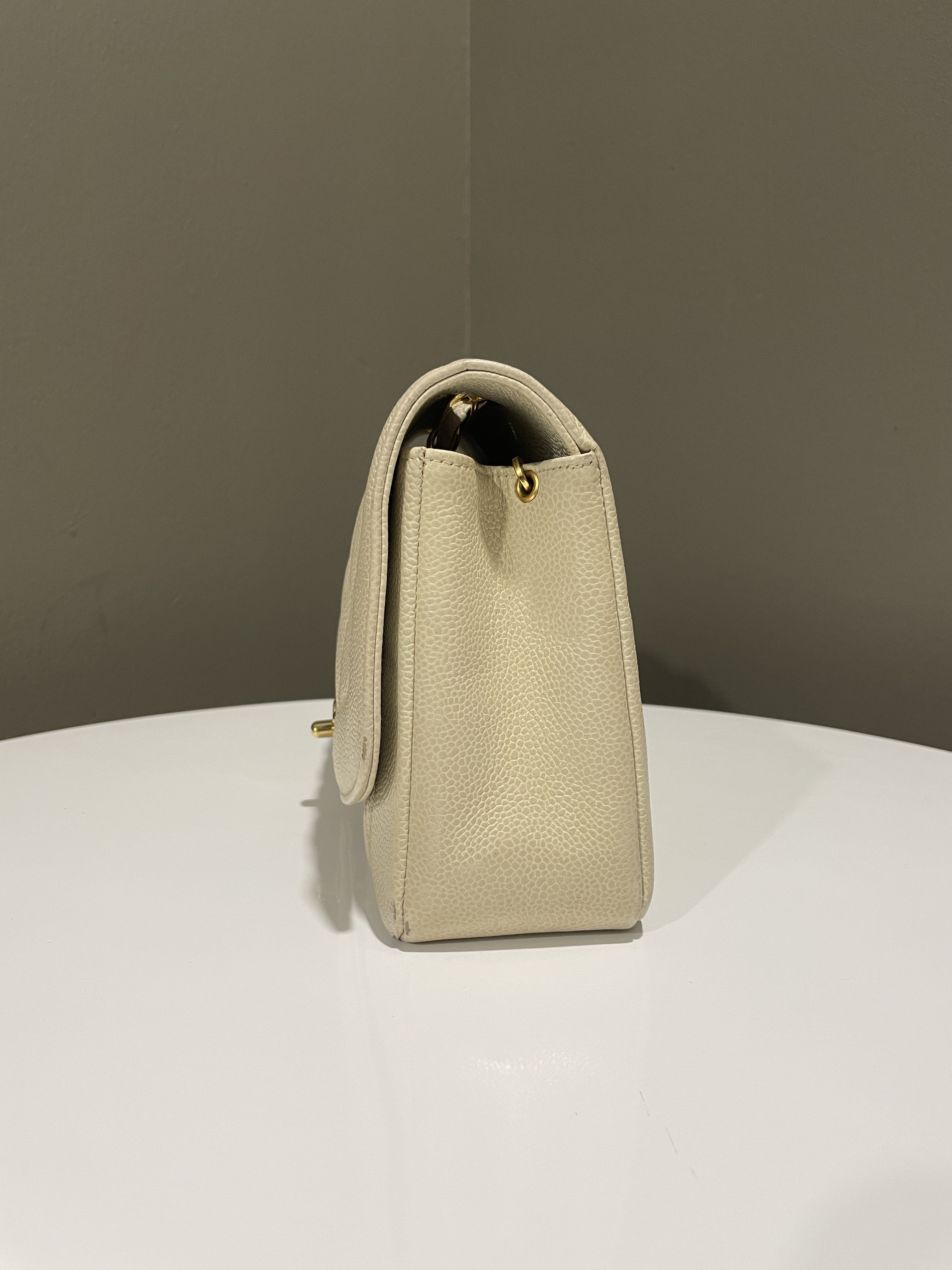 Chanel Vintage Quilted Diana Flap Bag Light Beige