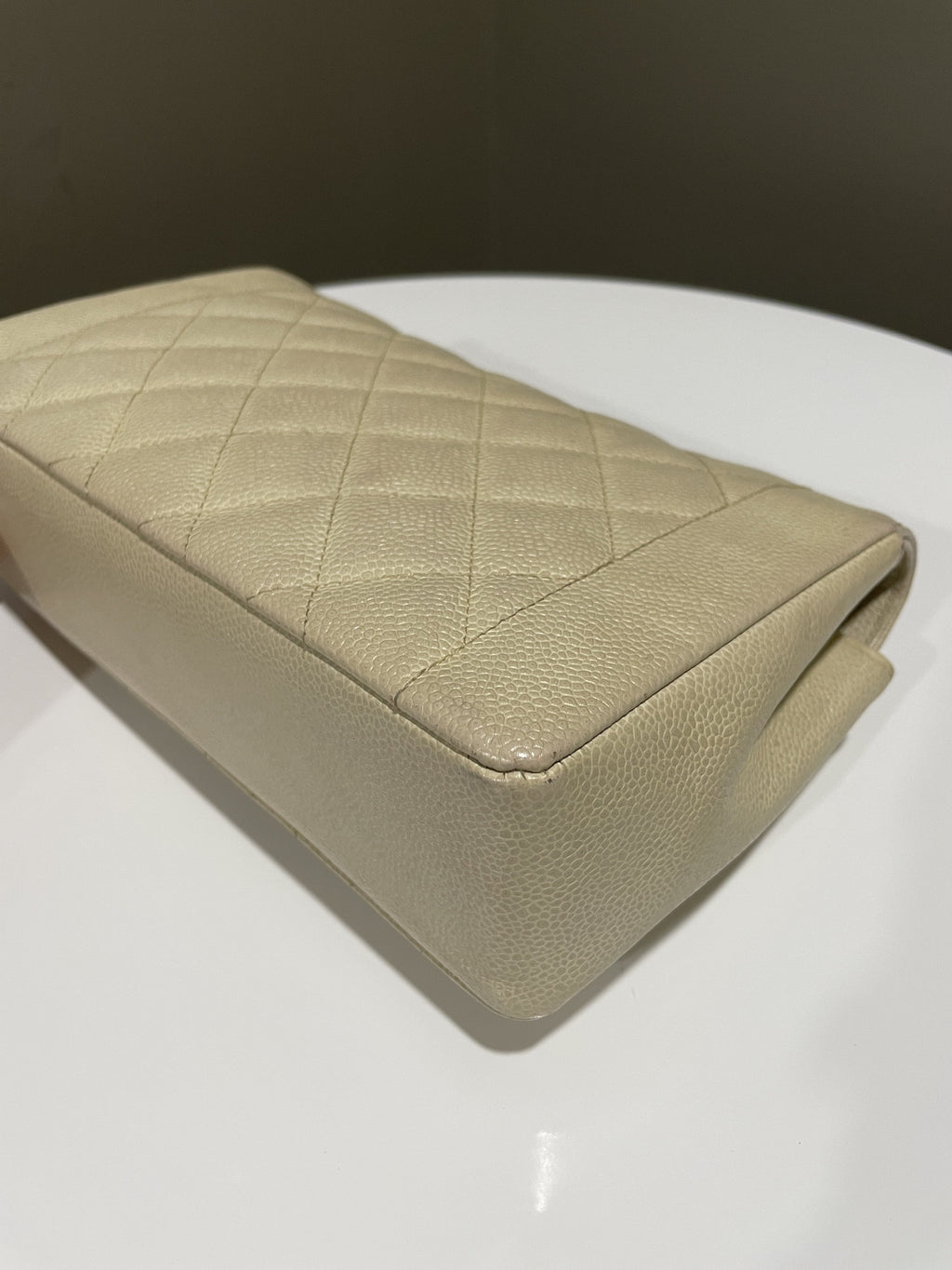 Chanel Vintage Quilted Diana Flap Bag Light Beige