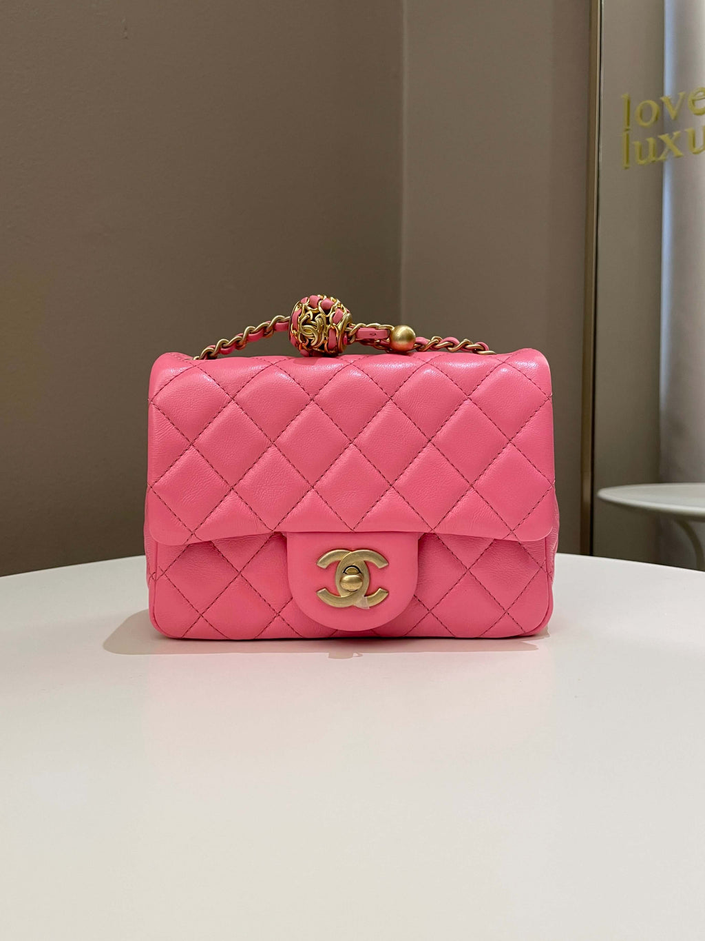 Chanel Pearl Crush Mini Square Pink Lambskin