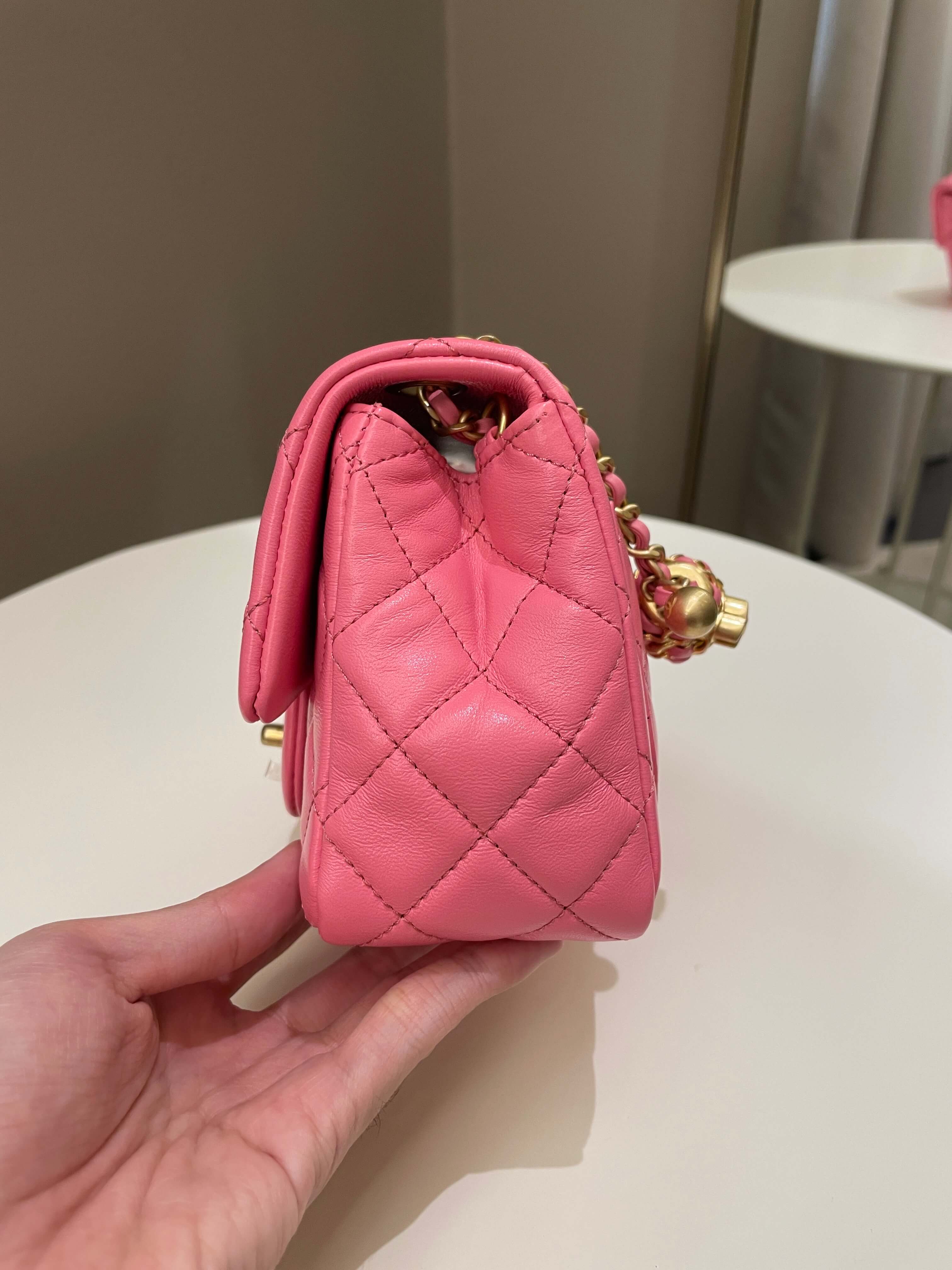 Chanel Pearl Crush Mini Square Pink Lambskin