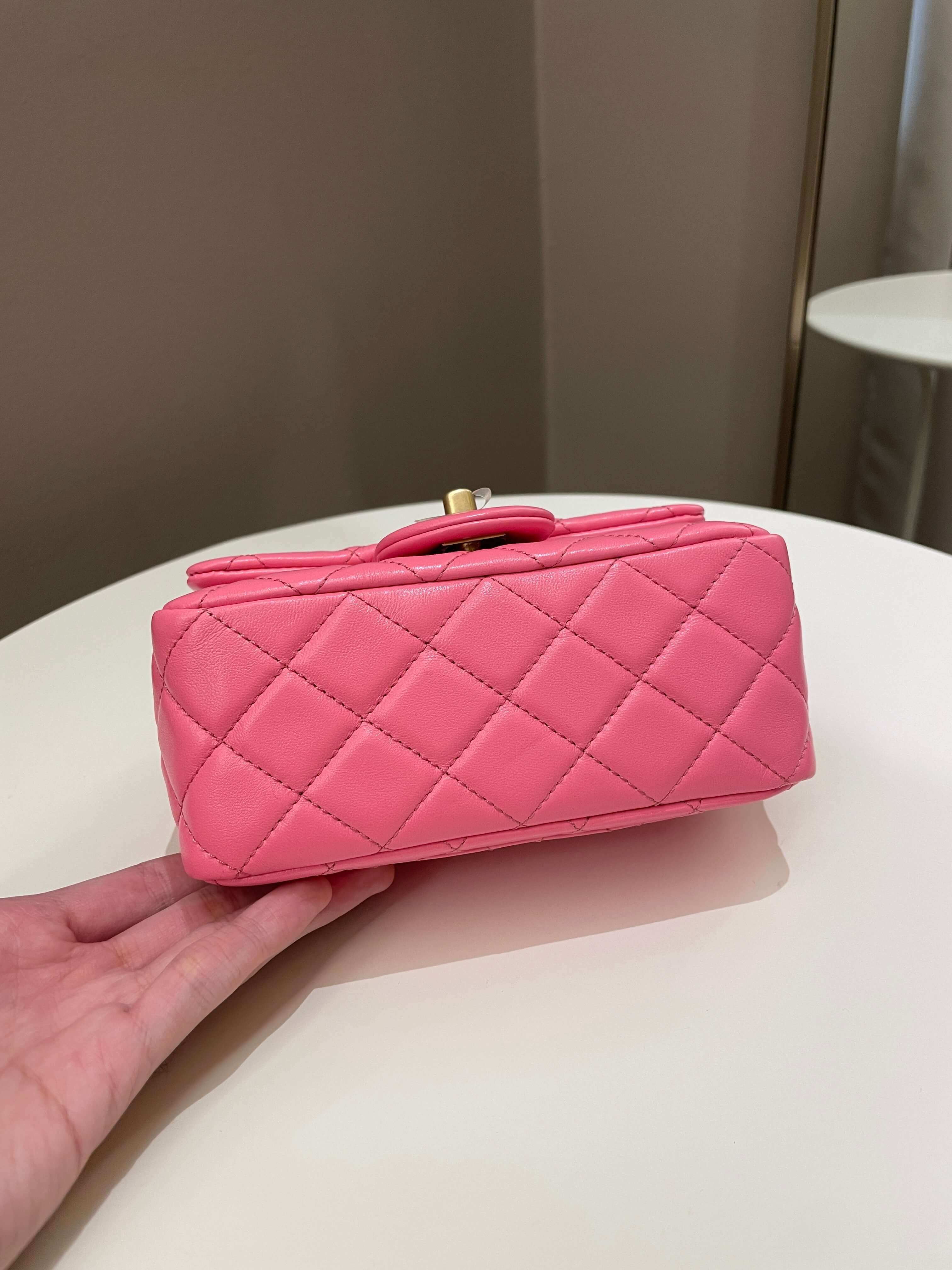 Chanel Pearl Crush Mini Square Pink Lambskin