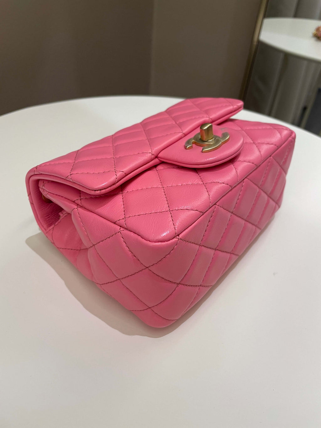 Chanel Pearl Crush Mini Square Pink Lambskin