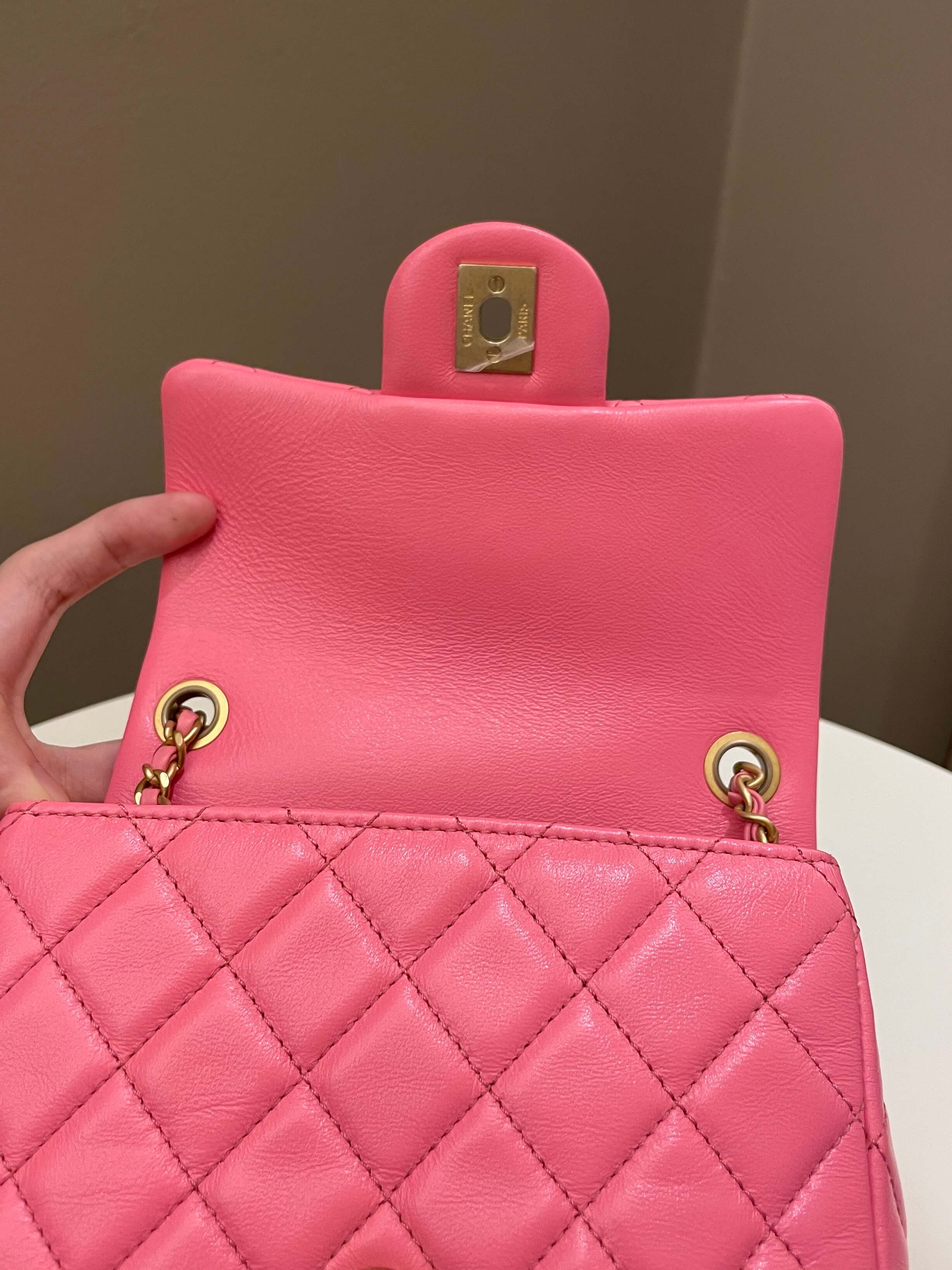 Chanel Pearl Crush Mini Square Pink Lambskin
