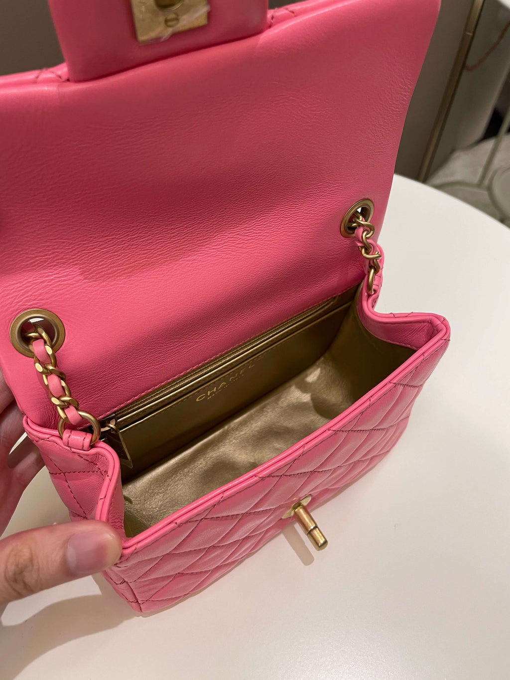 Chanel Pearl Crush Mini Square Pink Lambskin