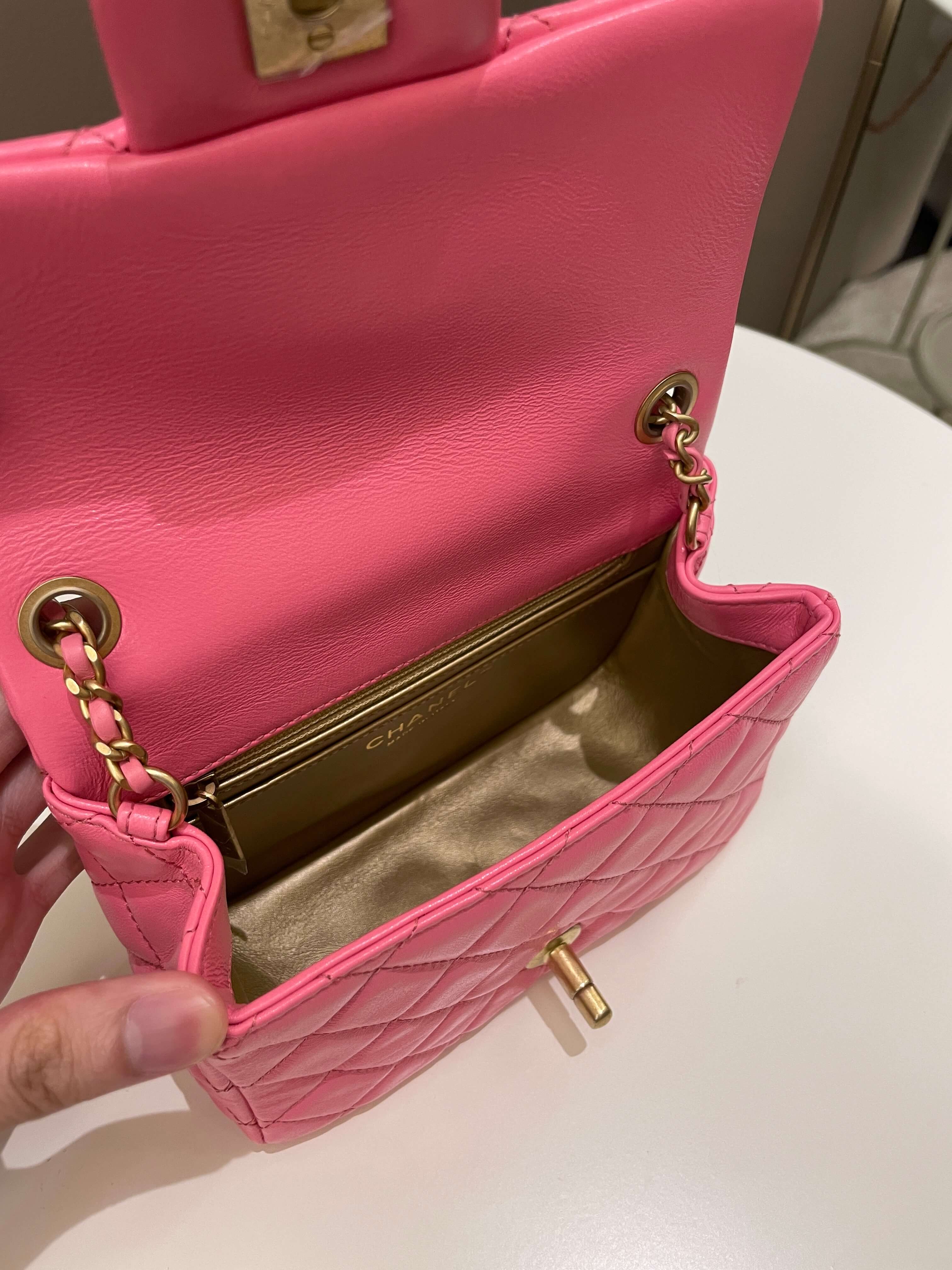 Chanel Pearl Crush Mini Square Pink Lambskin