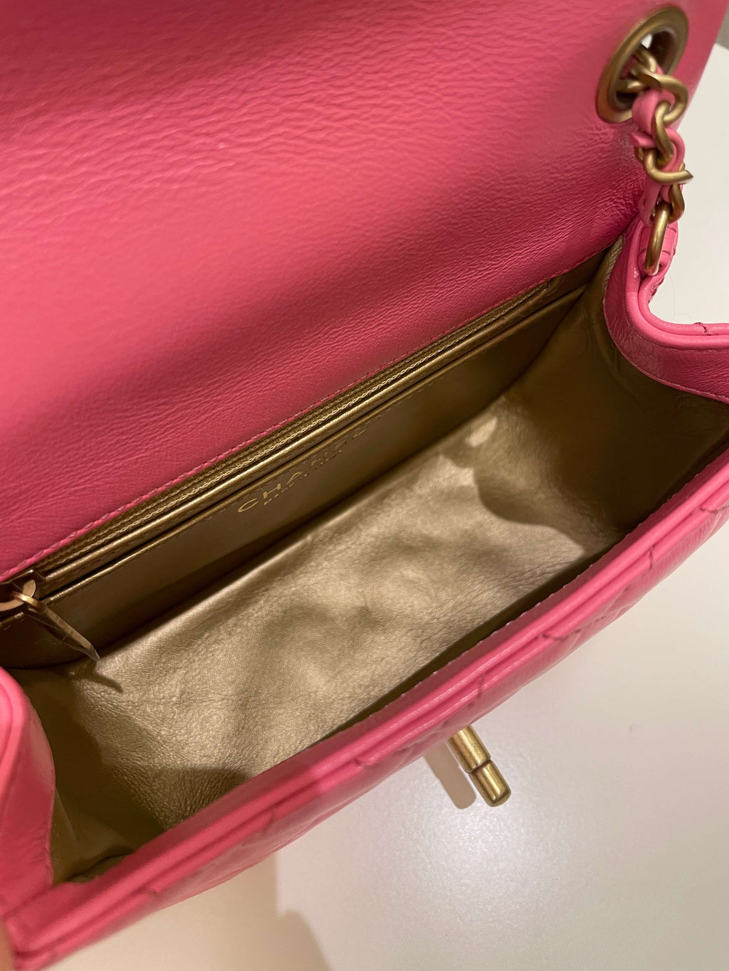 Chanel Pearl Crush Mini Square Pink Lambskin