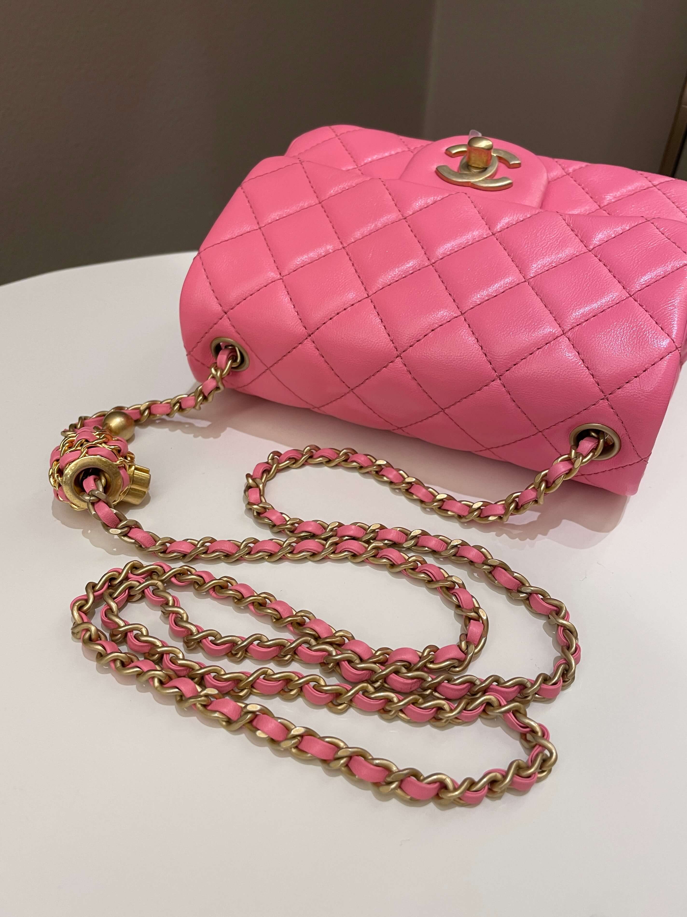 Chanel Pearl Crush Mini Square Pink Lambskin