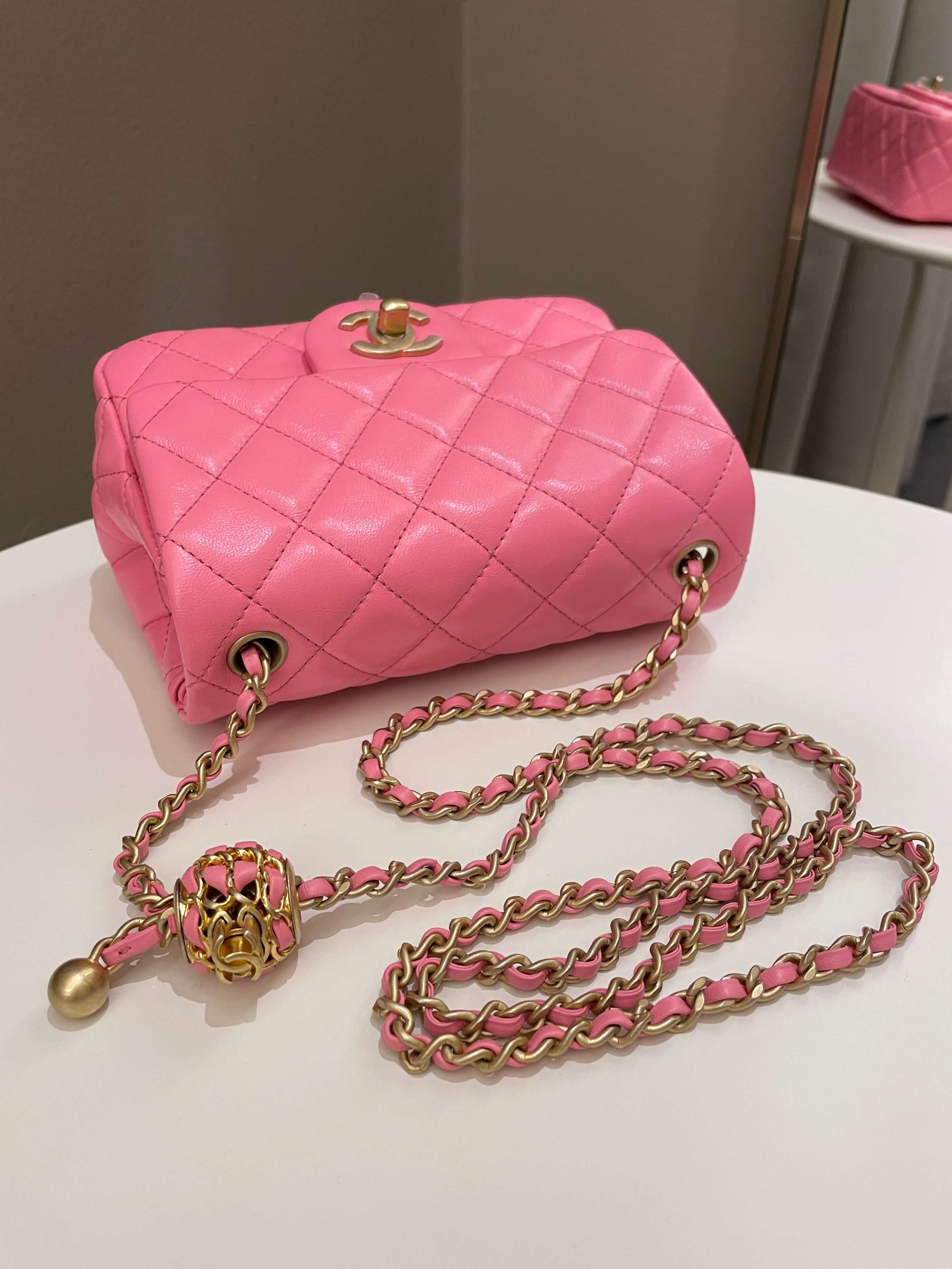 Chanel Pearl Crush Mini Square Pink Lambskin