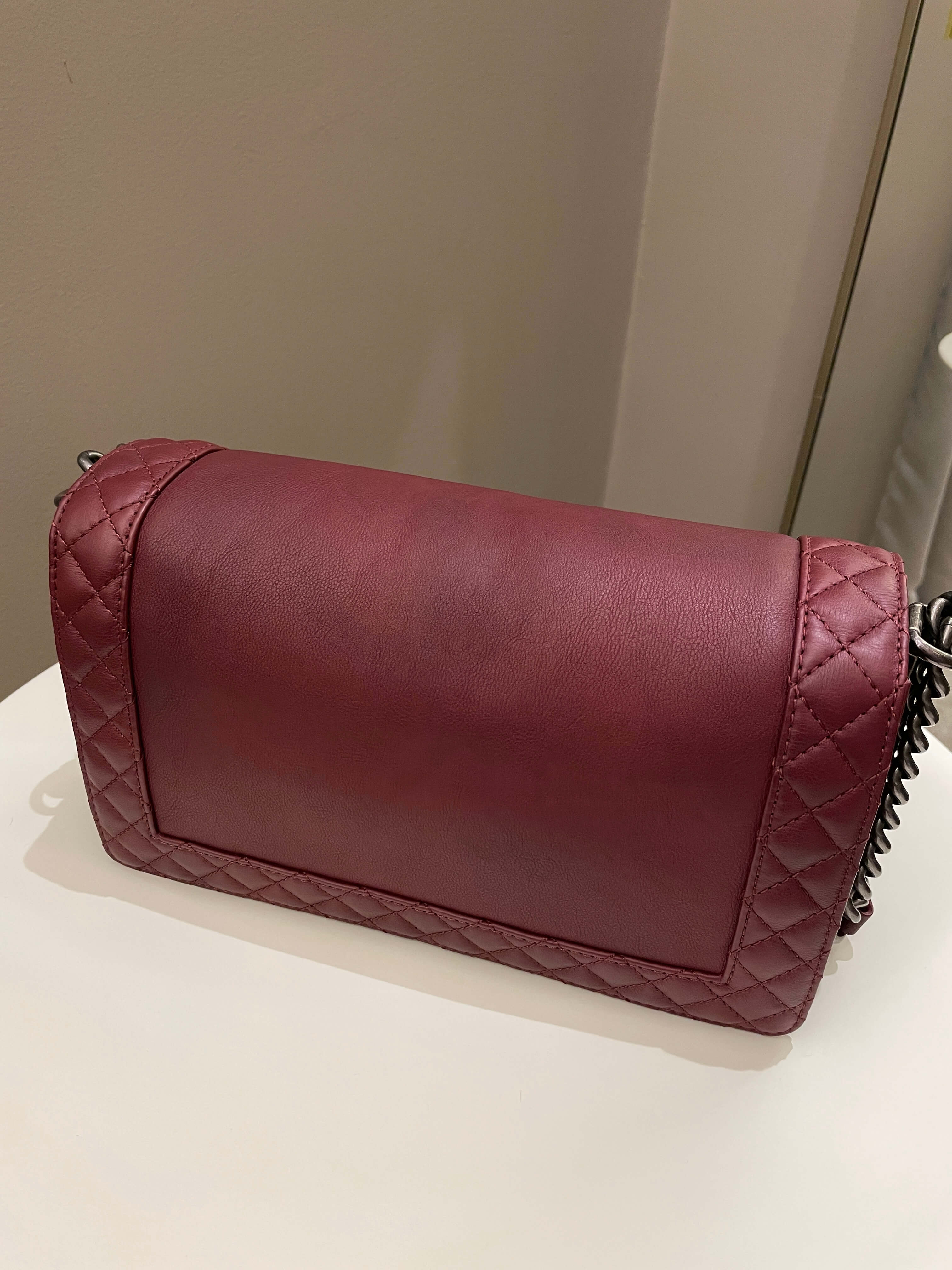 Chanel Boy Reverso Burgundy Calfskin