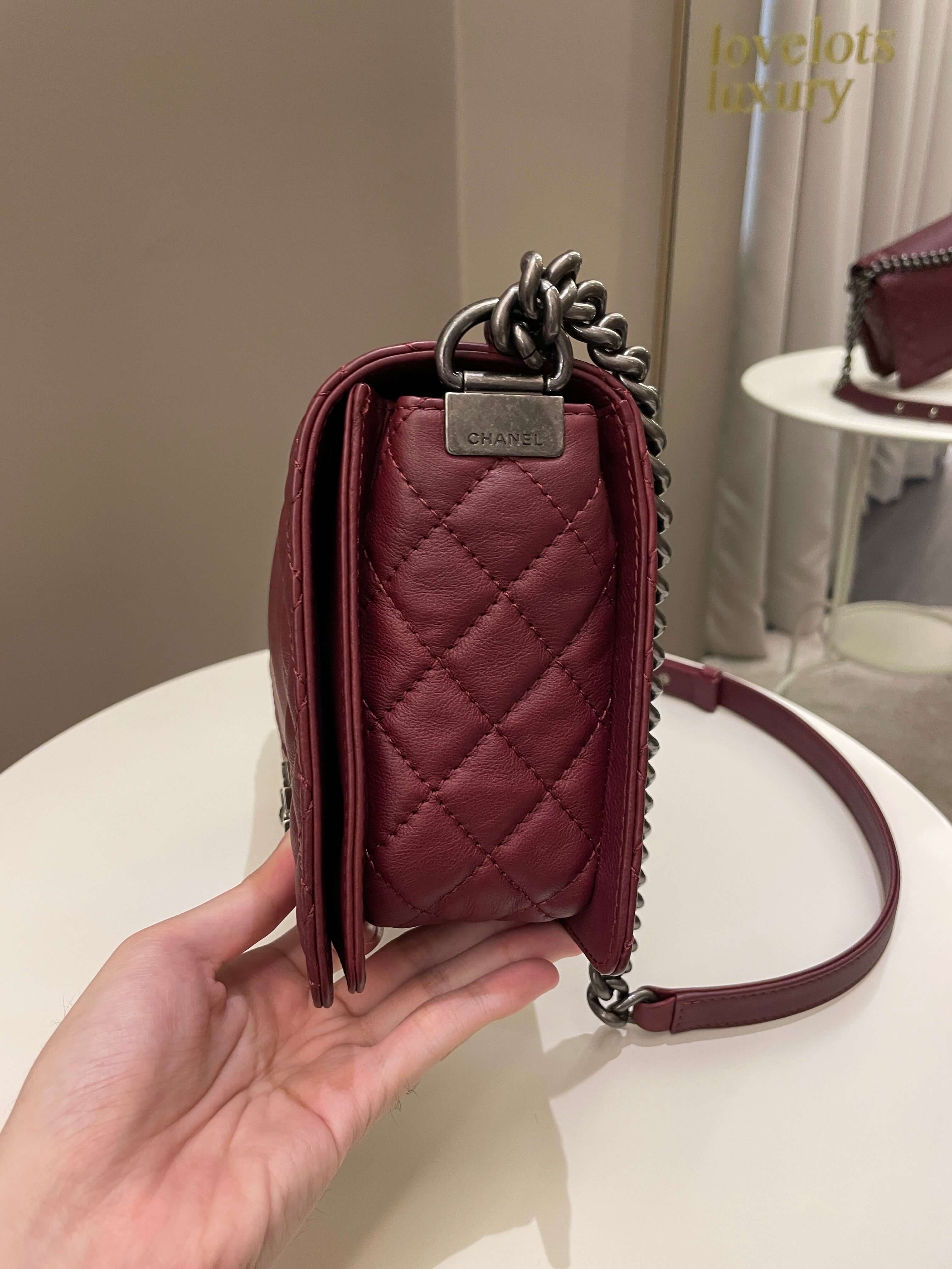 Chanel Boy Reverso Burgundy Calfskin