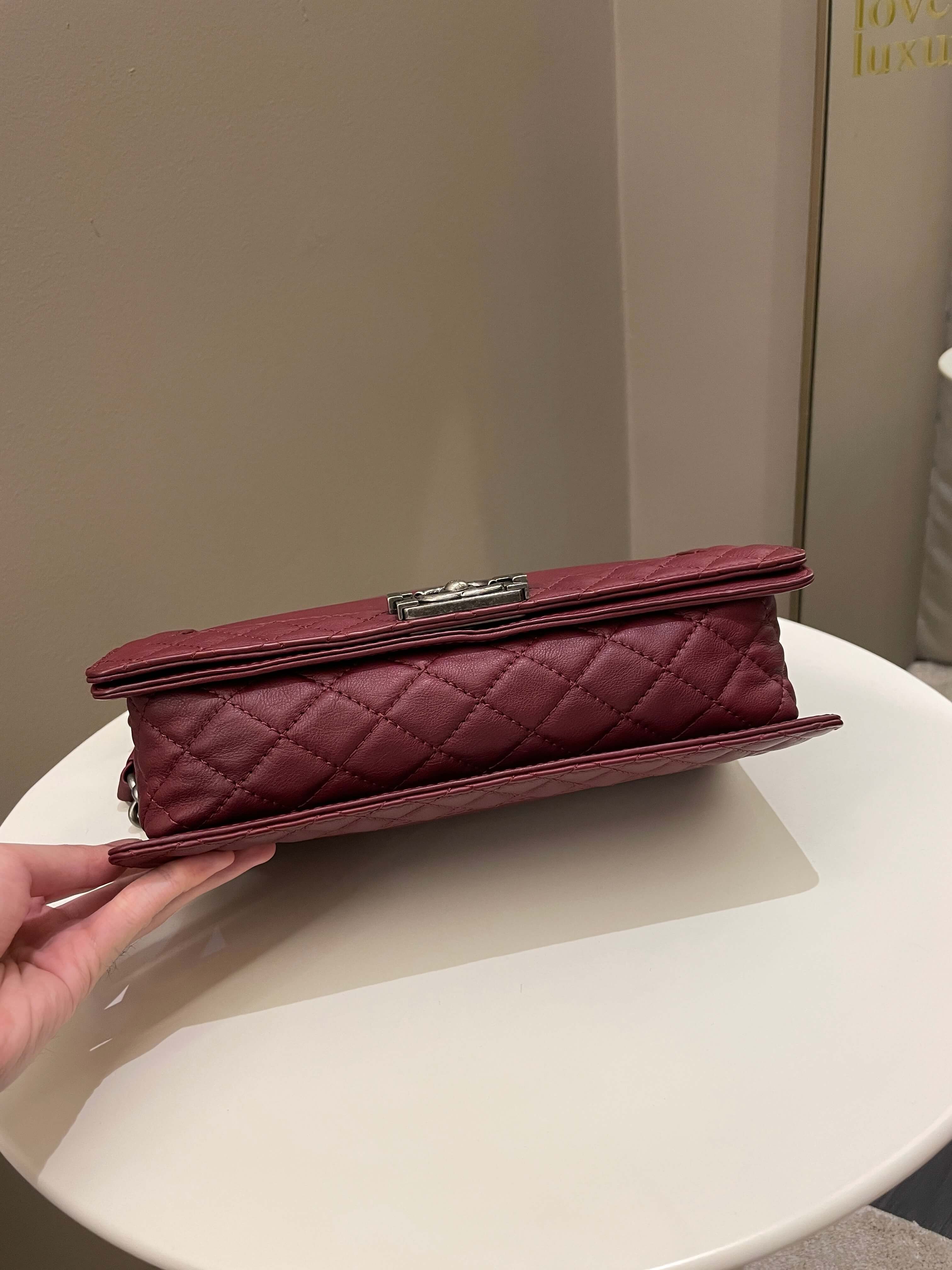Chanel Boy Reverso Burgundy Calfskin
