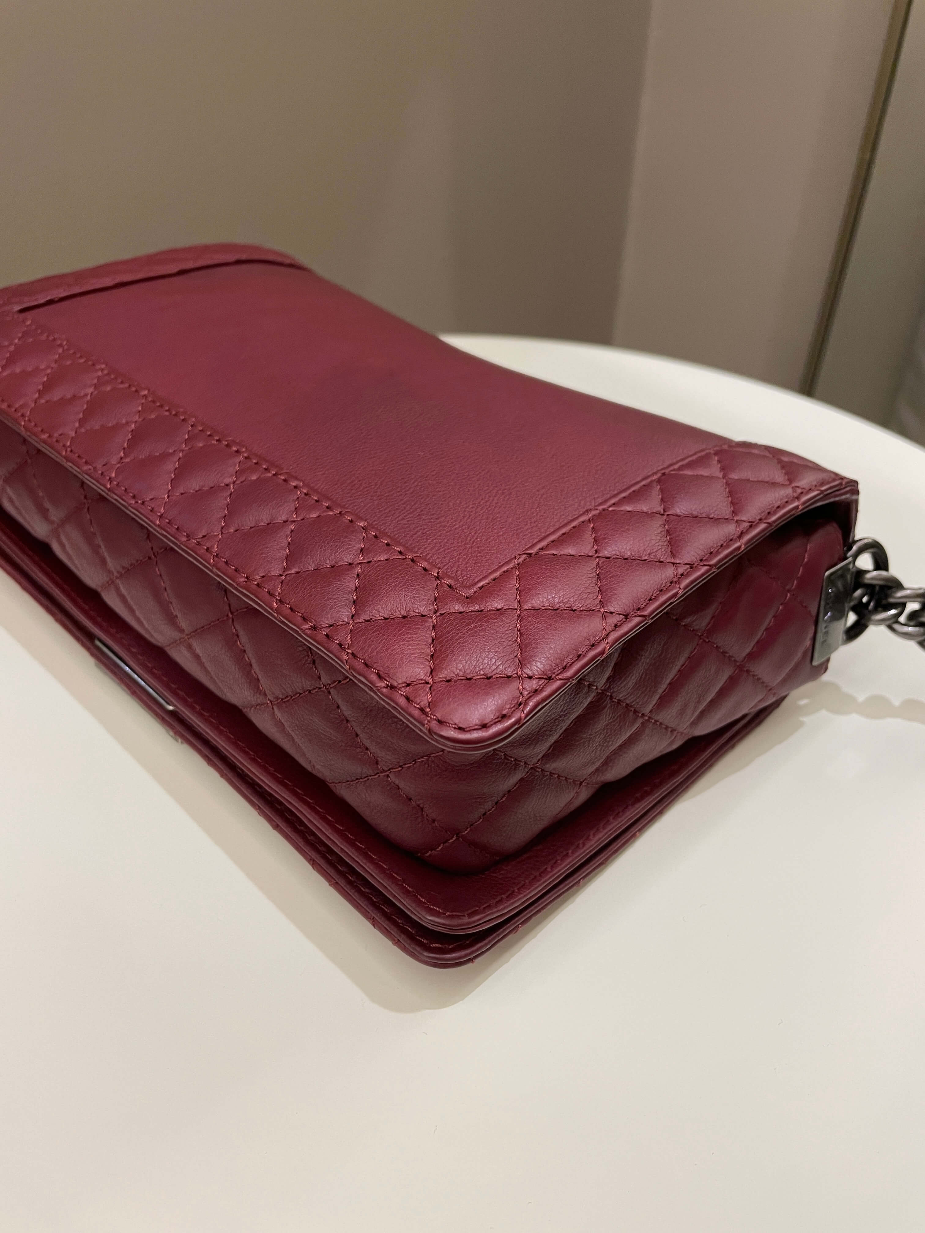 Chanel Boy Reverso Burgundy Calfskin