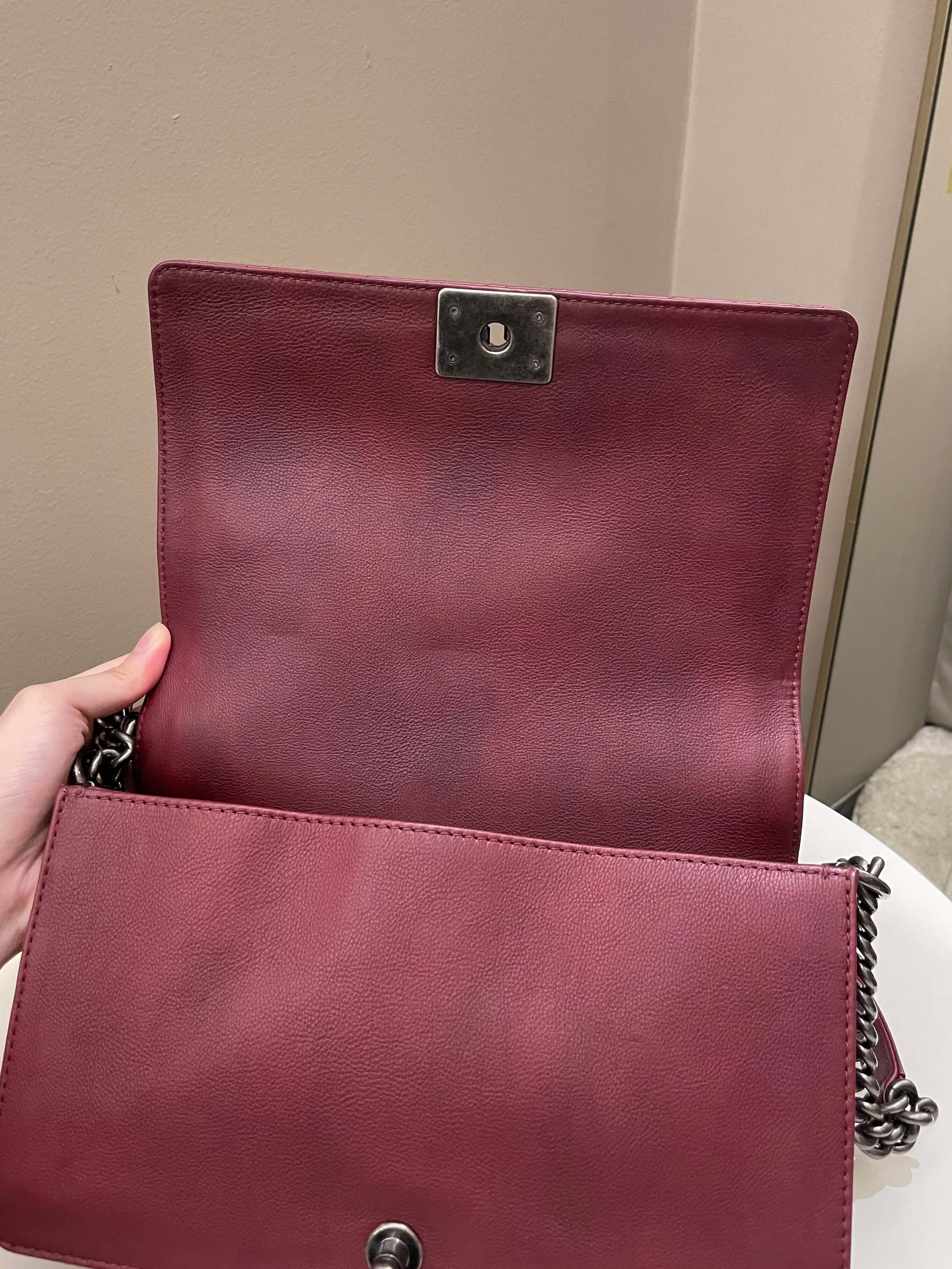 Chanel Boy Reverso Burgundy Calfskin