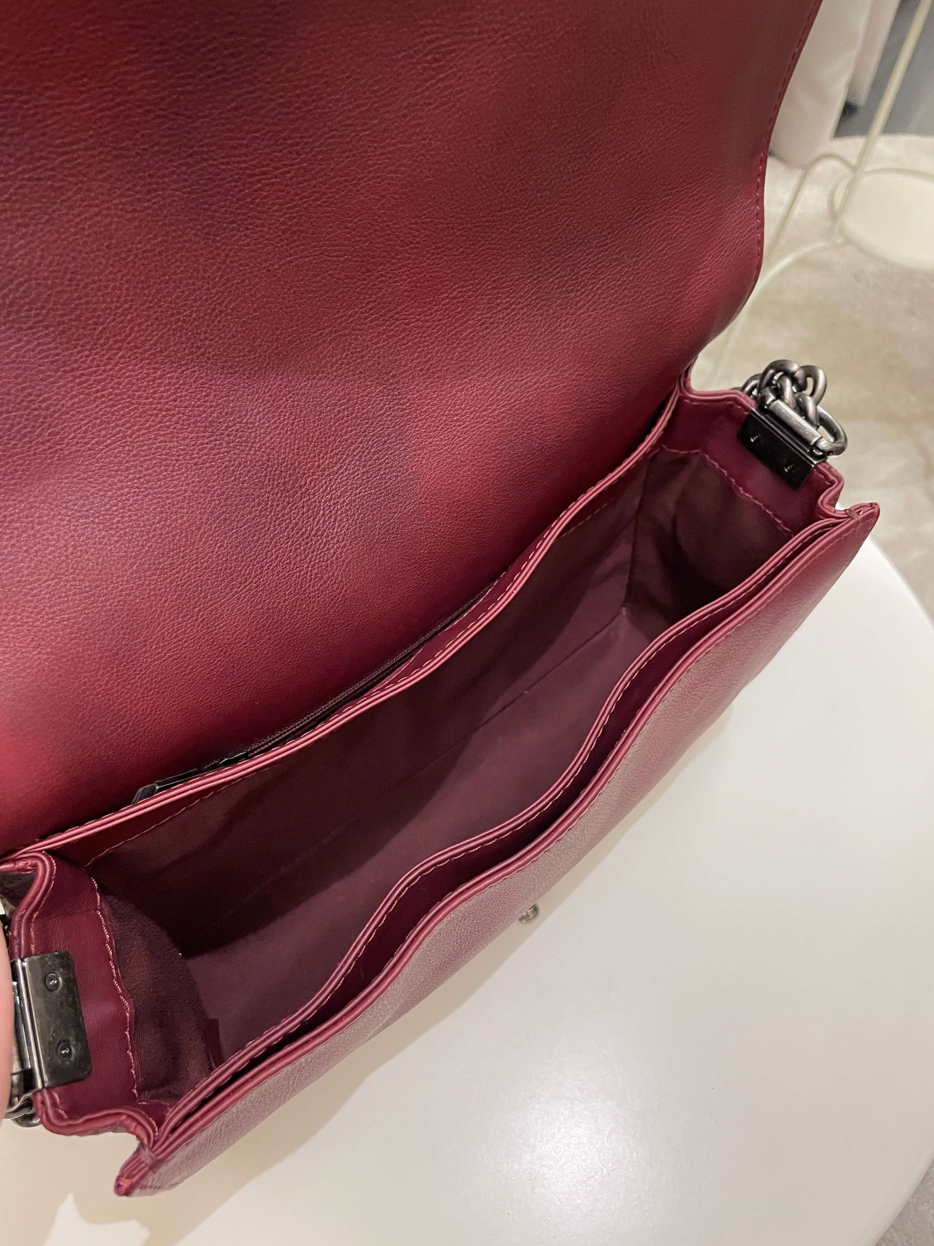 Chanel Boy Reverso Burgundy Calfskin