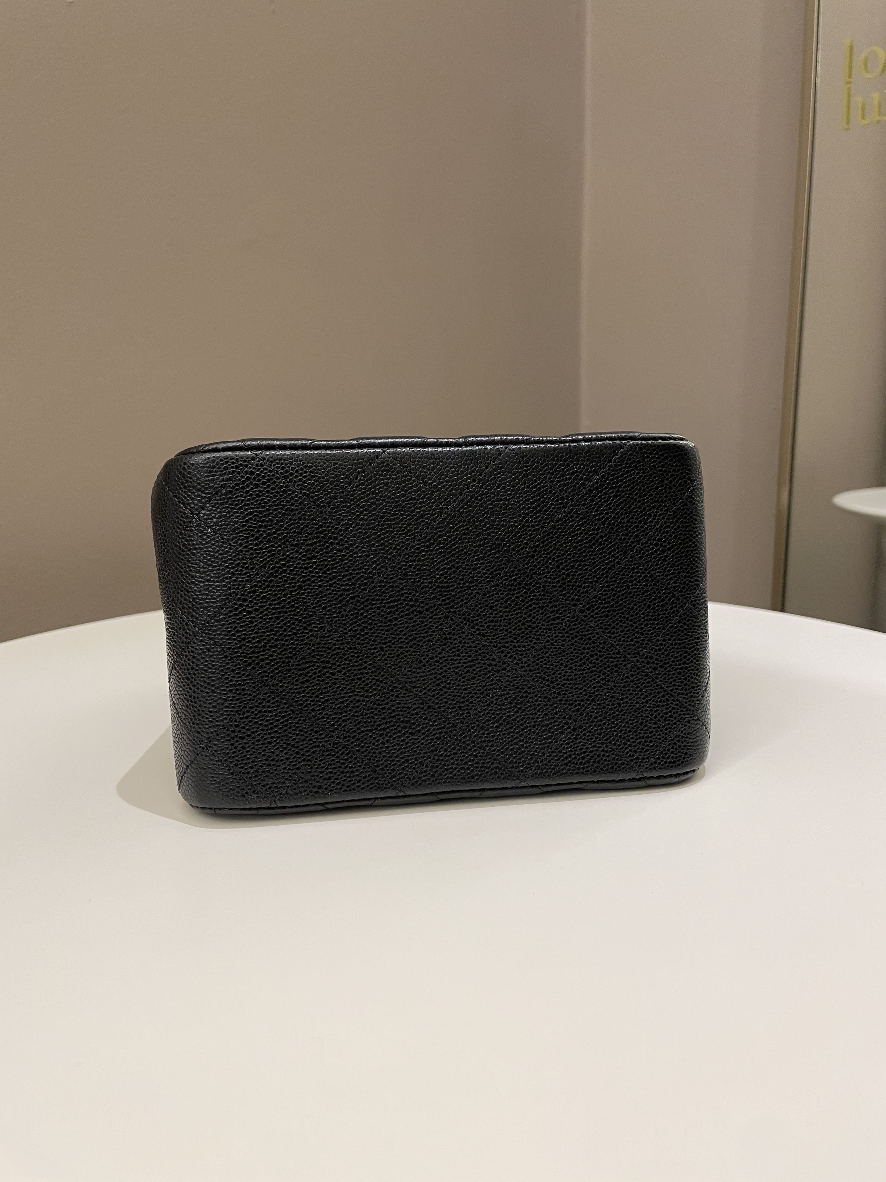 Chanel Quilted Cc Bucket Bag Black Caviar