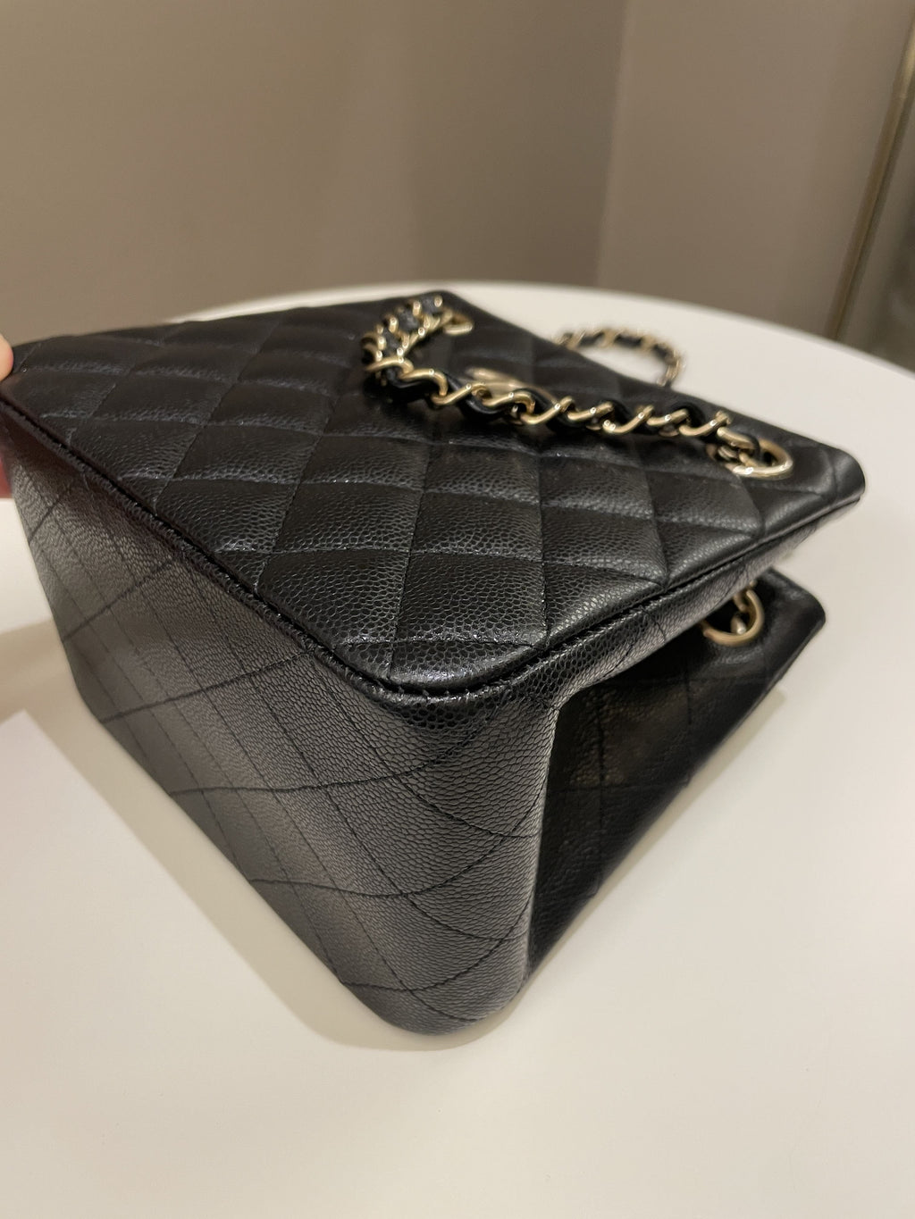 Chanel Quilted Cc Bucket Bag Black Caviar
