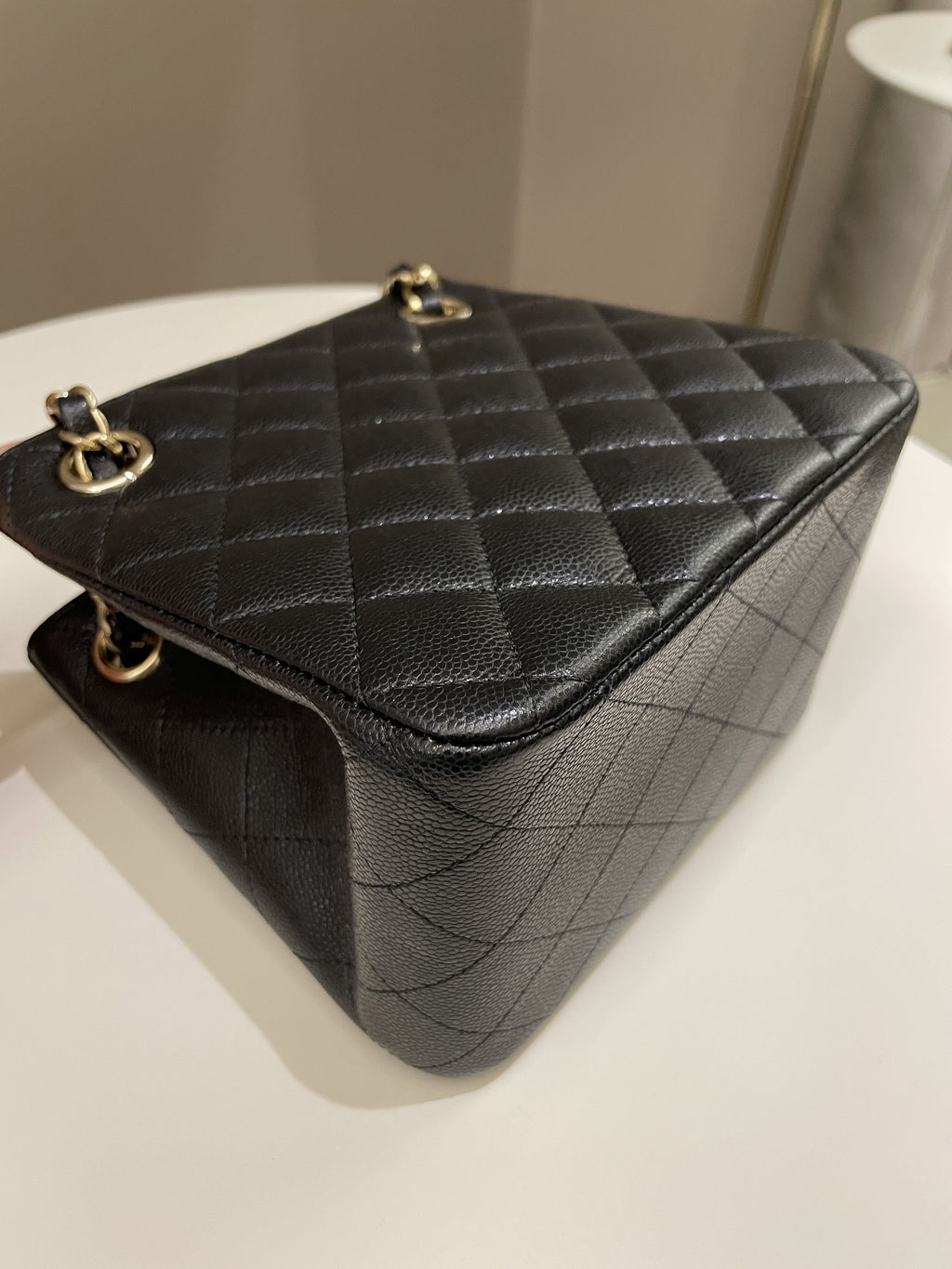 Chanel Quilted Cc Bucket Bag Black Caviar