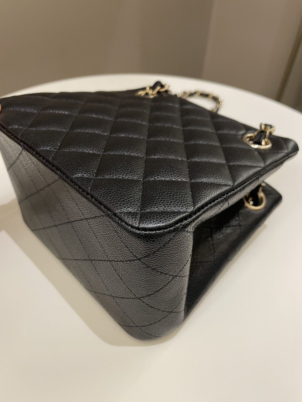 Chanel Quilted Cc Bucket Bag Black Caviar