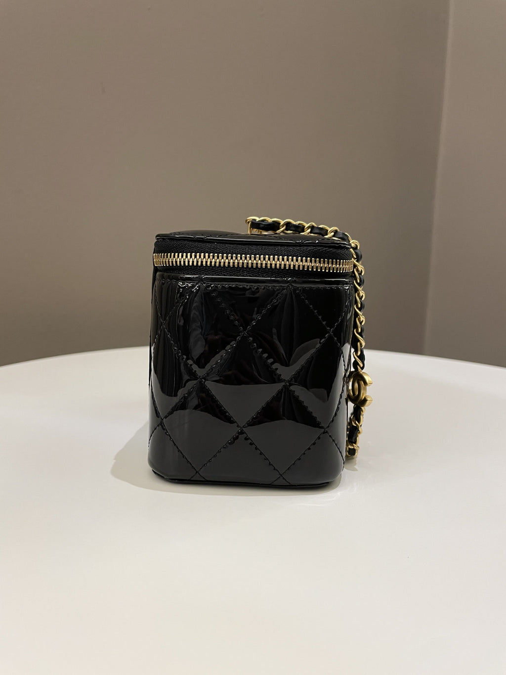 Chanel Quilted Coco Mini Vanity Rectangular Black Patent