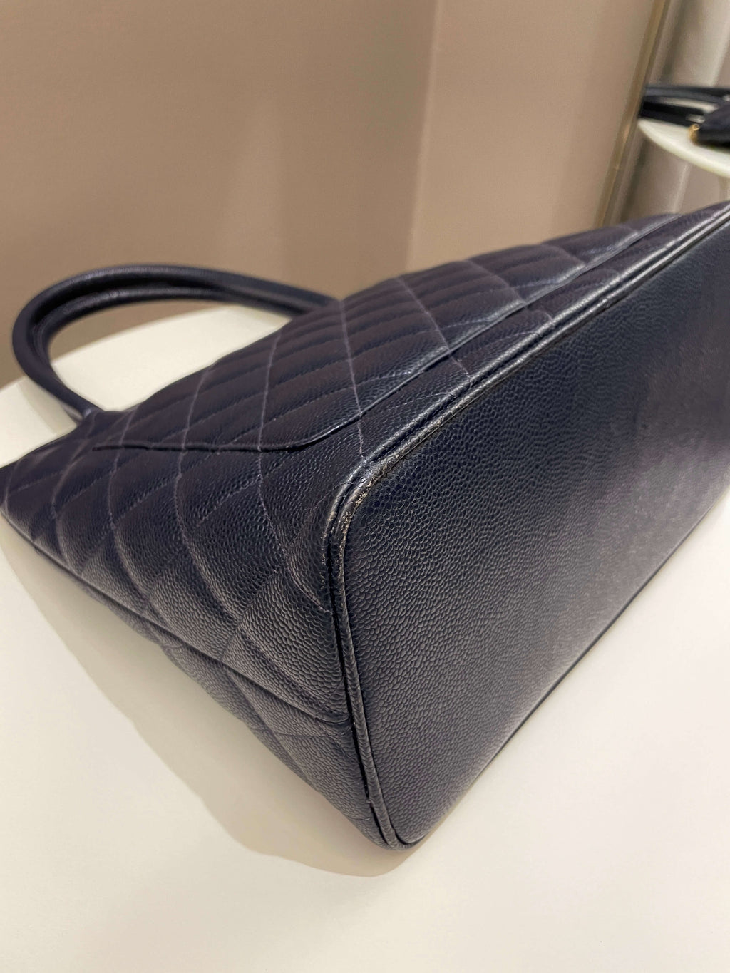 Chanel Vintage Medallion Tote Navy Caviar