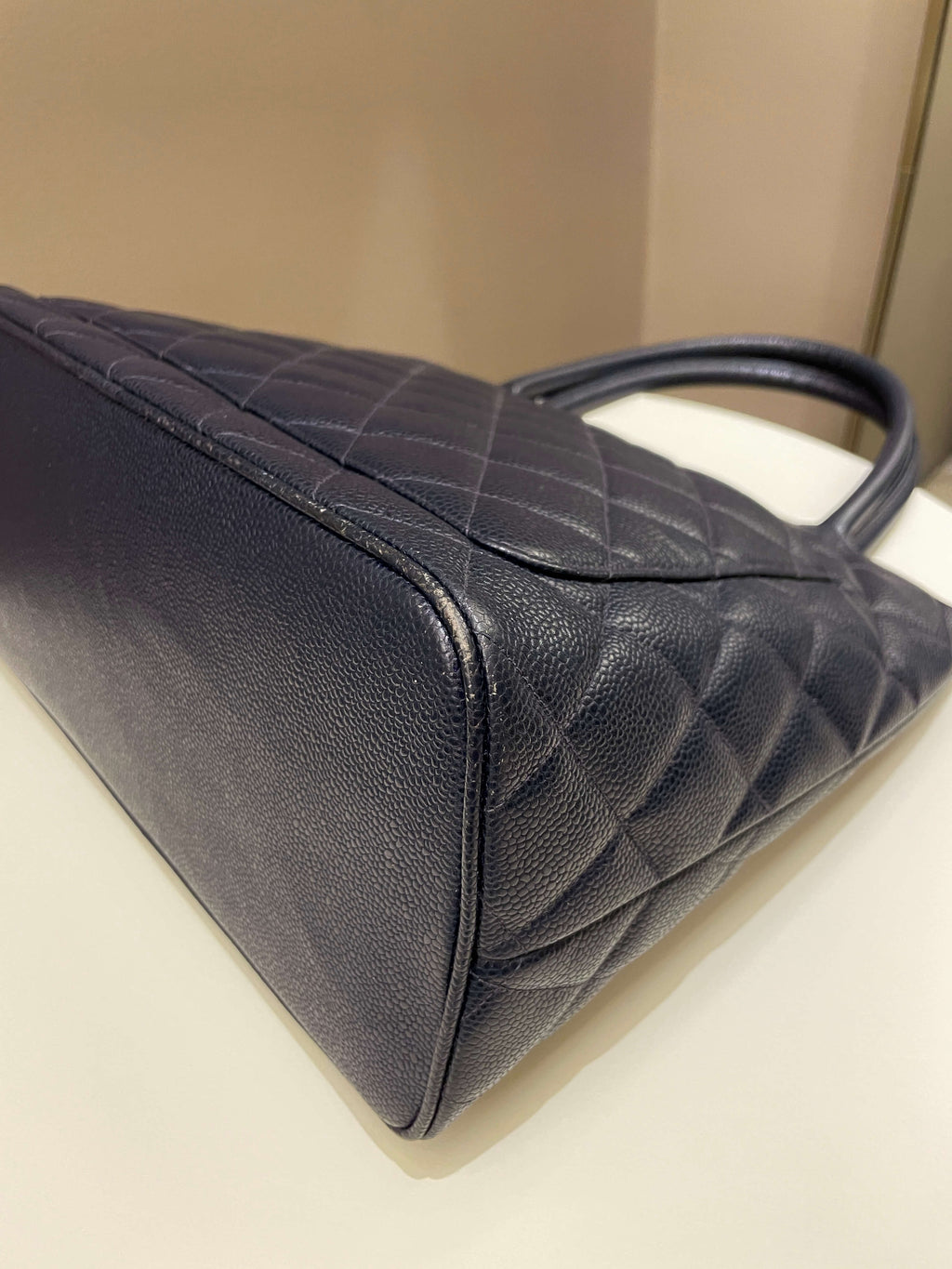 Chanel Vintage Medallion Tote Navy Caviar