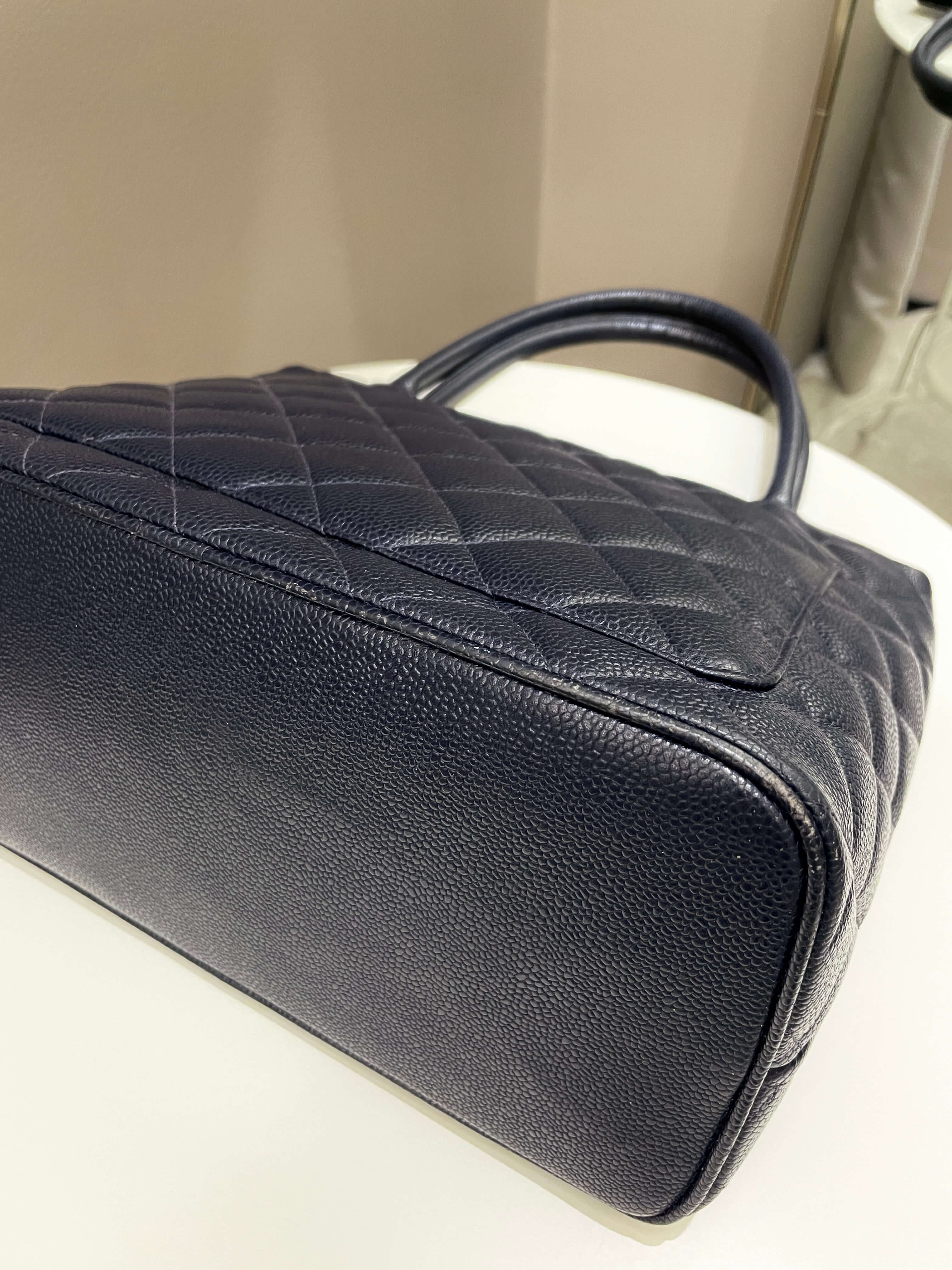 Chanel Vintage Medallion Tote Navy Caviar