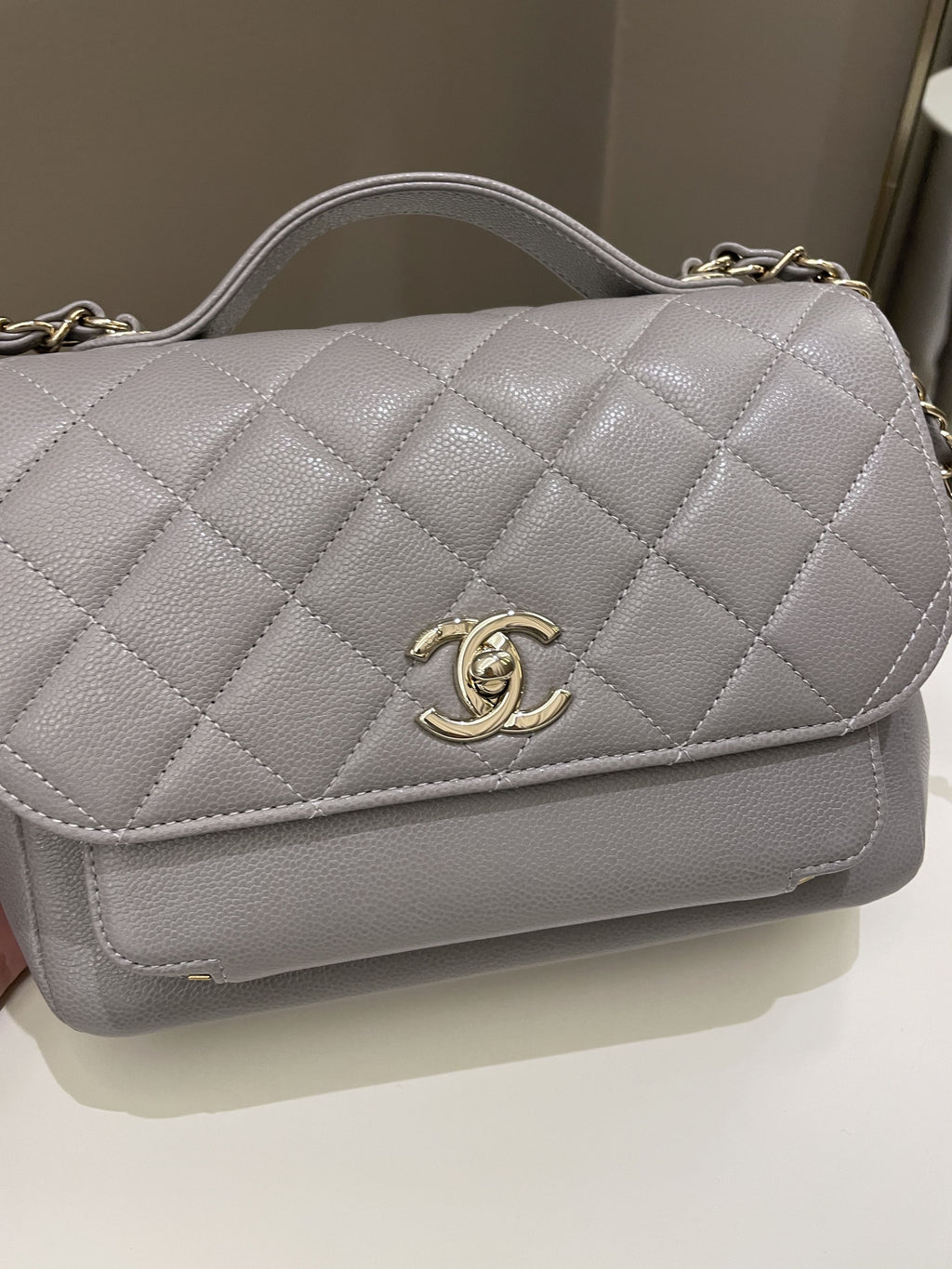 Chanel Business Affinity Flap Grey Caviar