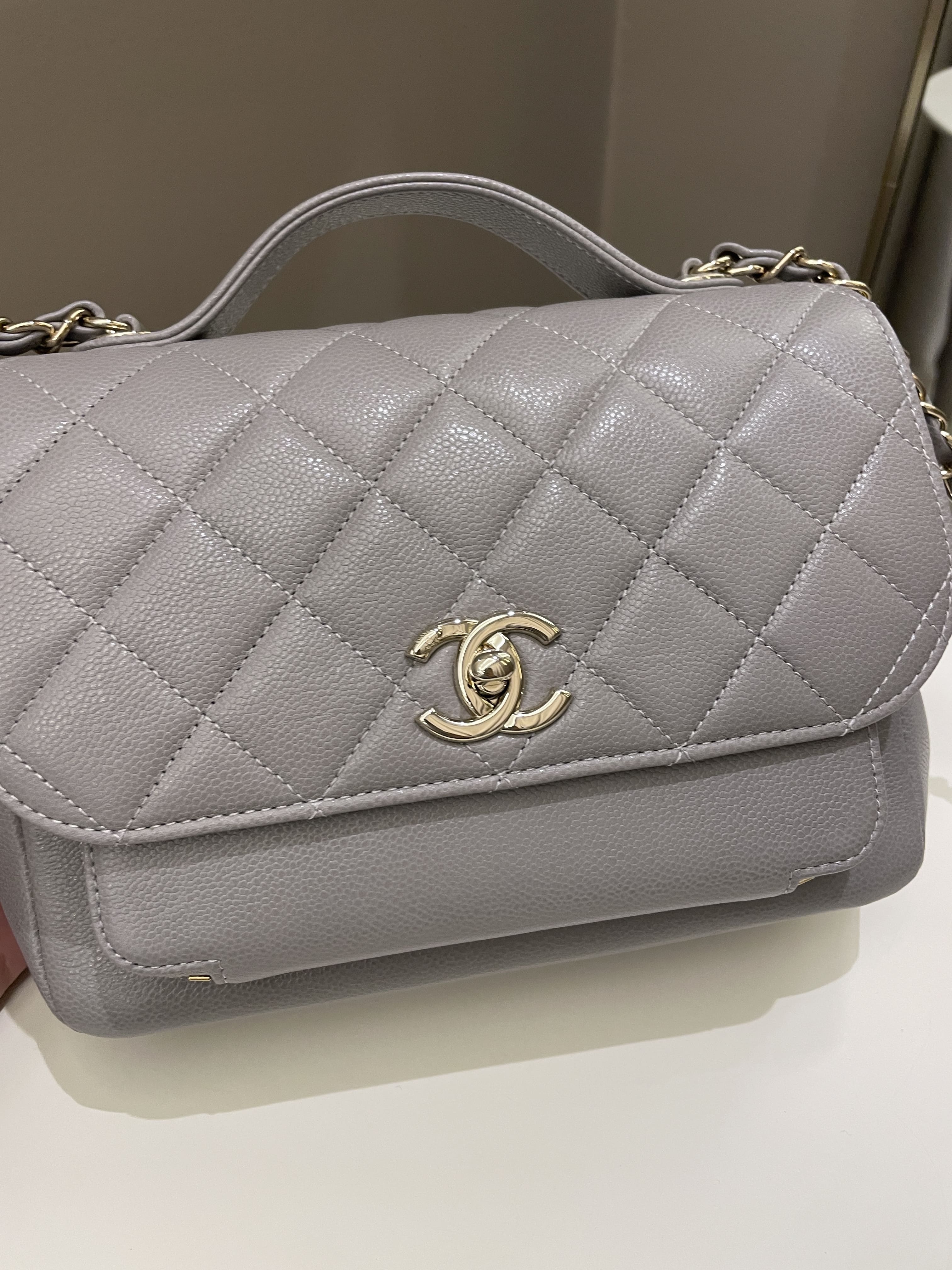 Chanel Business Affinity Flap Grey Caviar