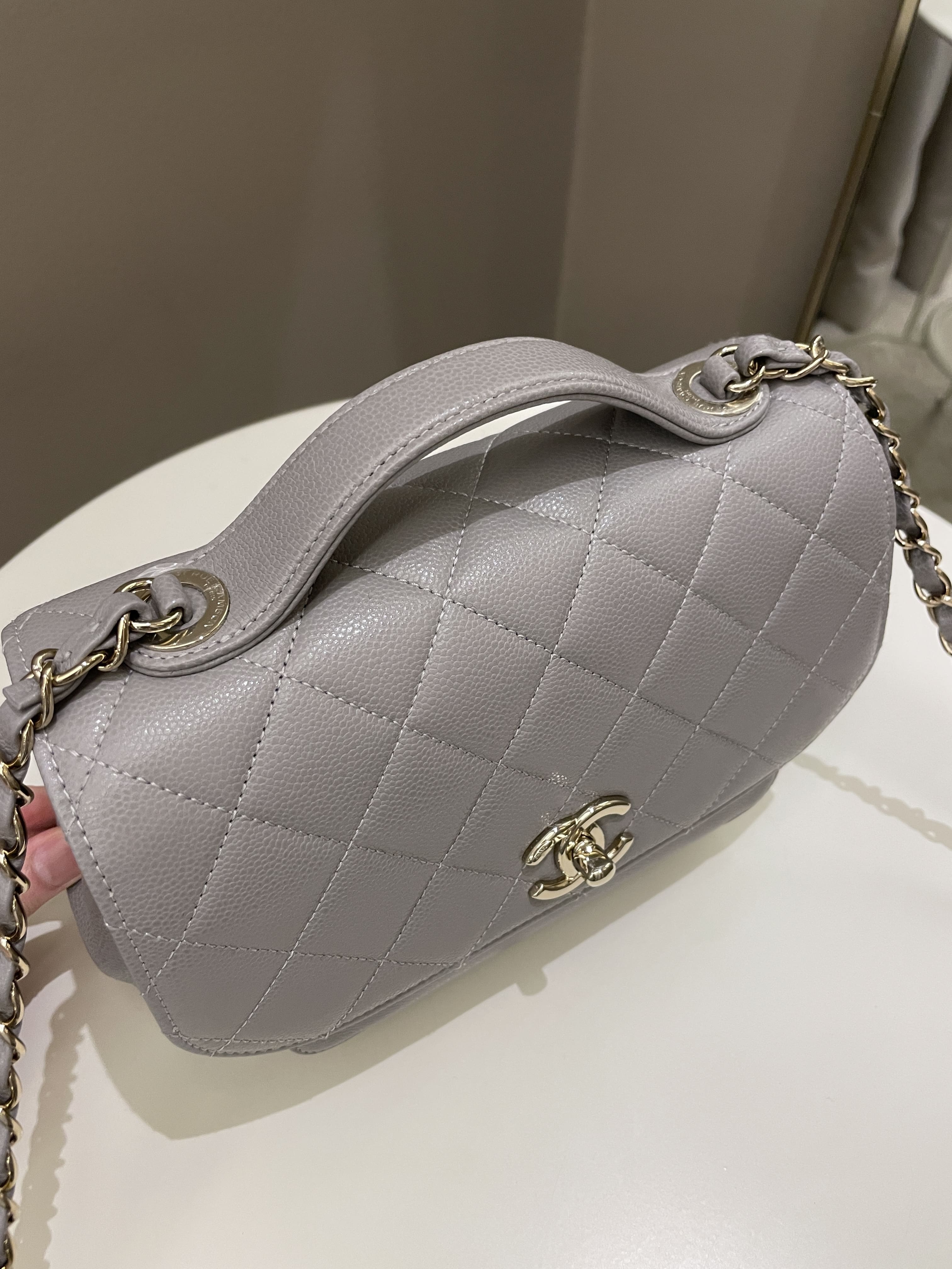 Chanel Business Affinity Flap Grey Caviar