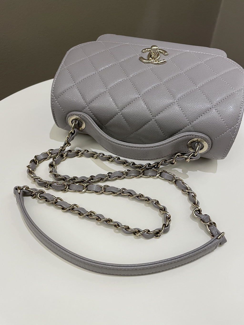 Chanel Business Affinity Flap Grey Caviar