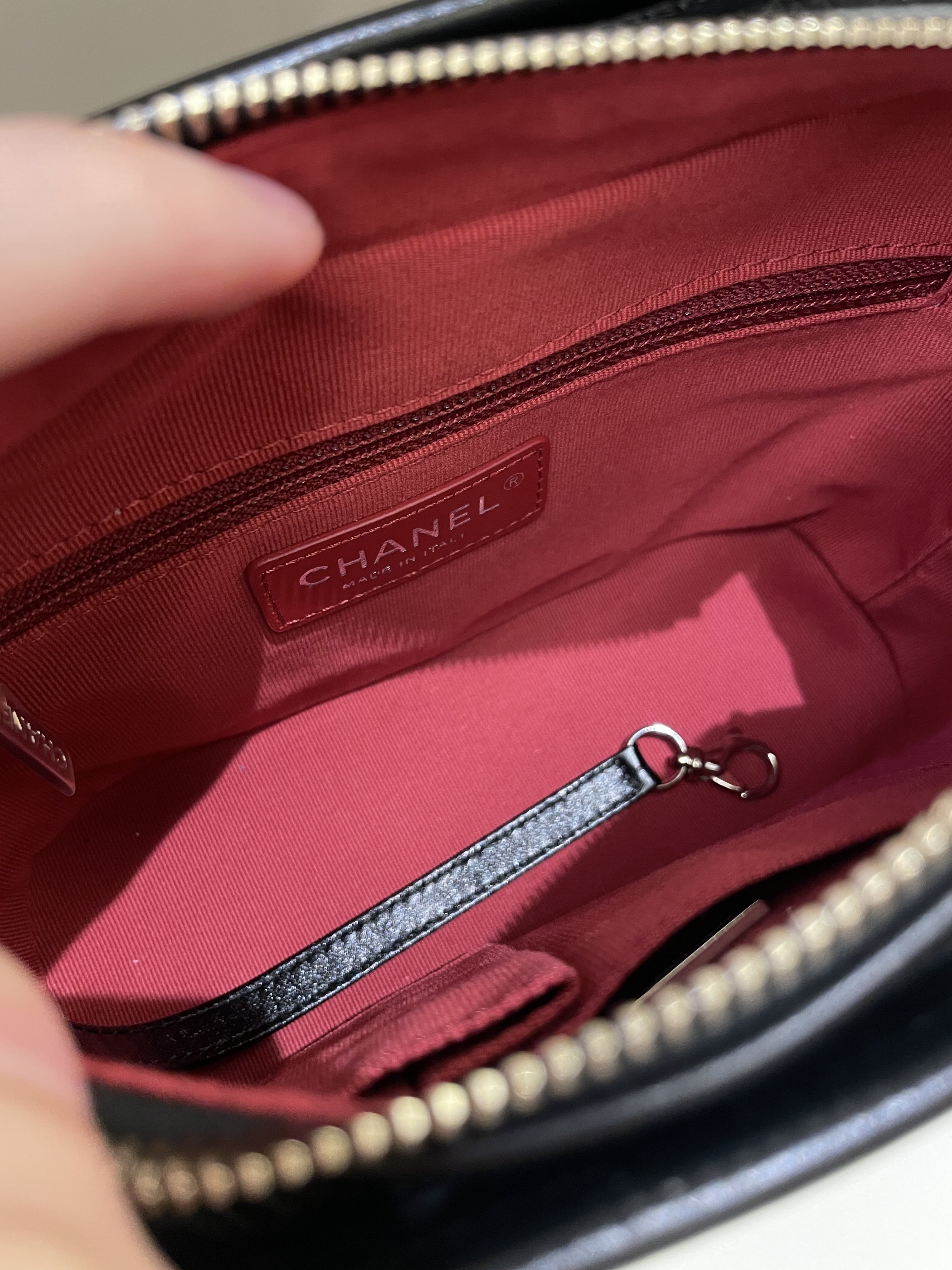 Chanel Quilted Gabrielle Hobo Black Aged Calfskin