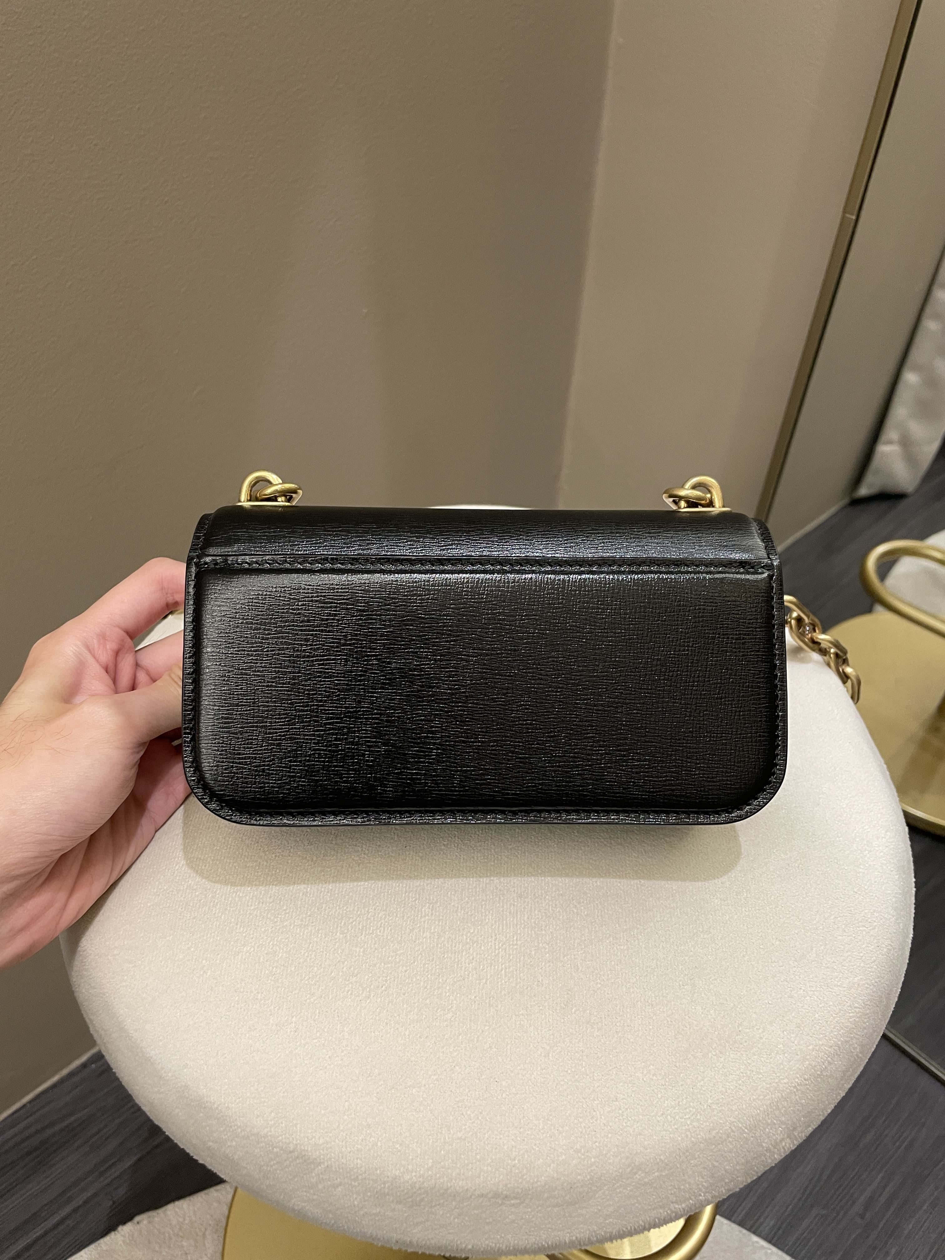 Balenciaga XS Gossip Chain Bag Black Textured Calfskin