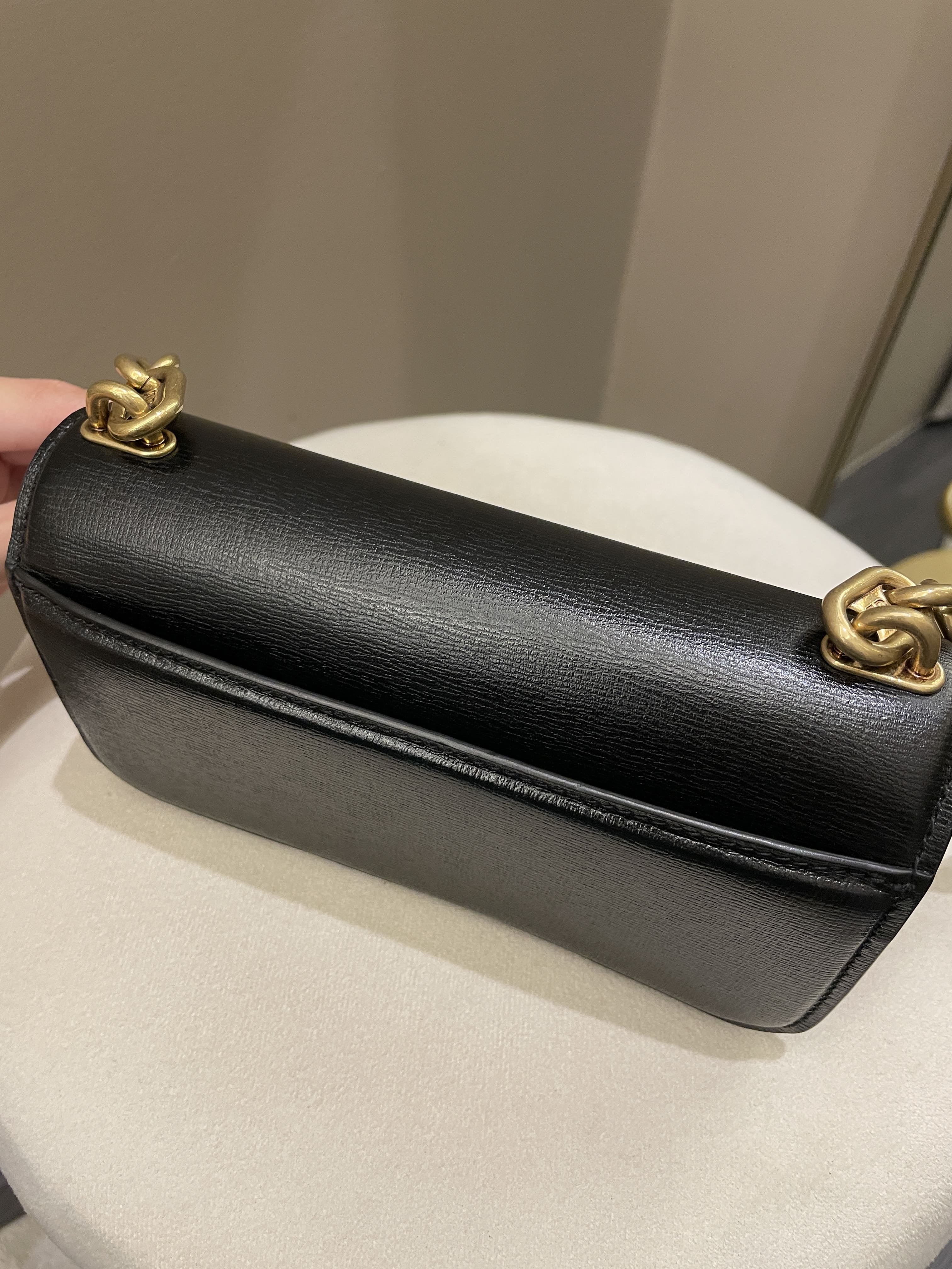Balenciaga XS Gossip Chain Bag Black Textured Calfskin