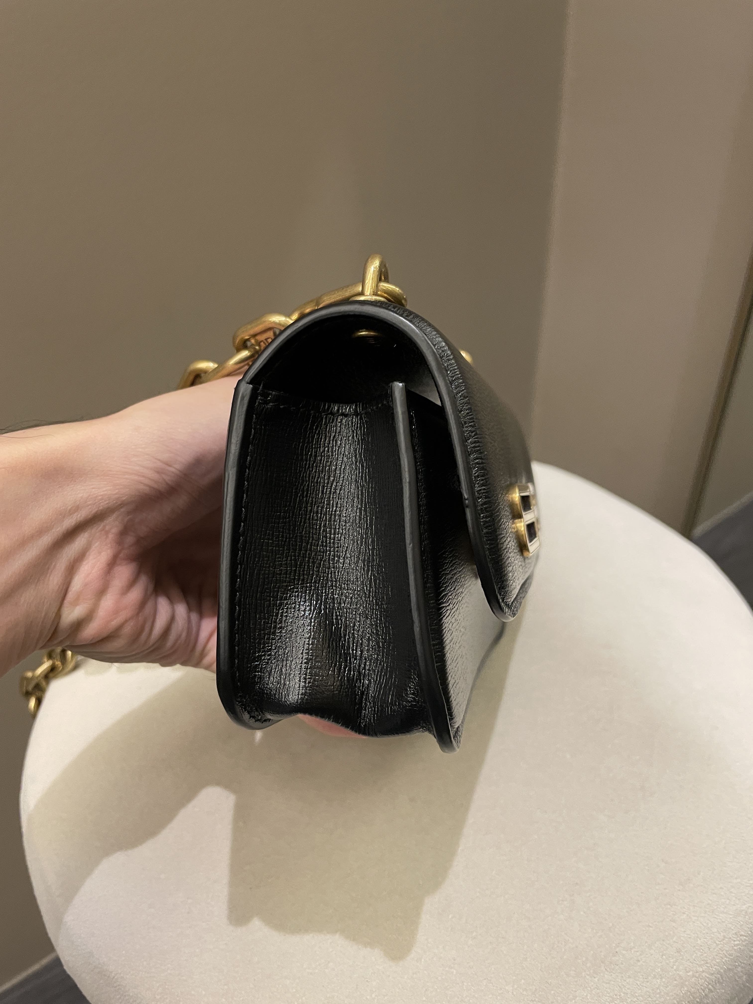 Balenciaga XS Gossip Chain Bag Black Textured Calfskin