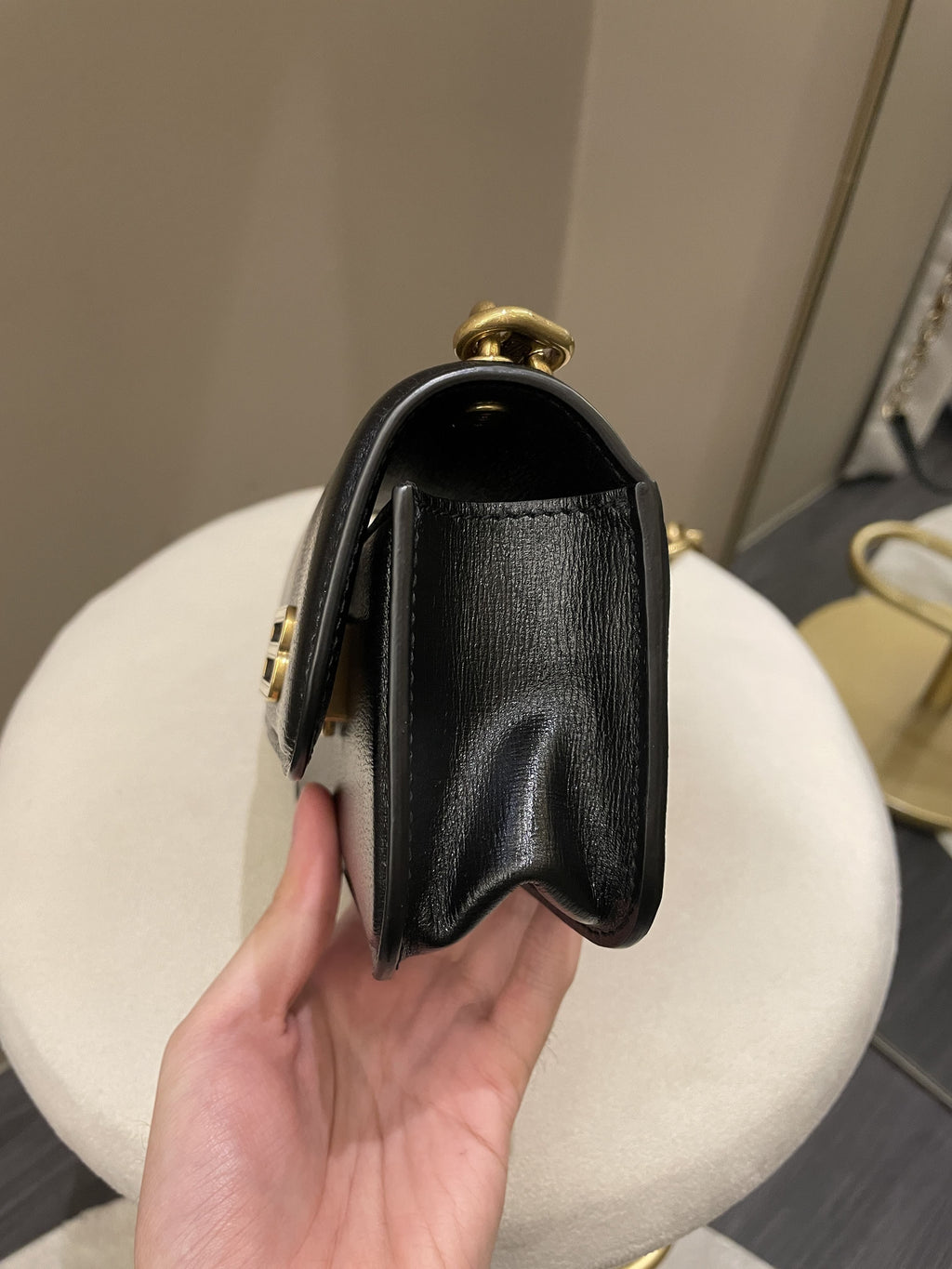Balenciaga XS Gossip Chain Bag Black Textured Calfskin